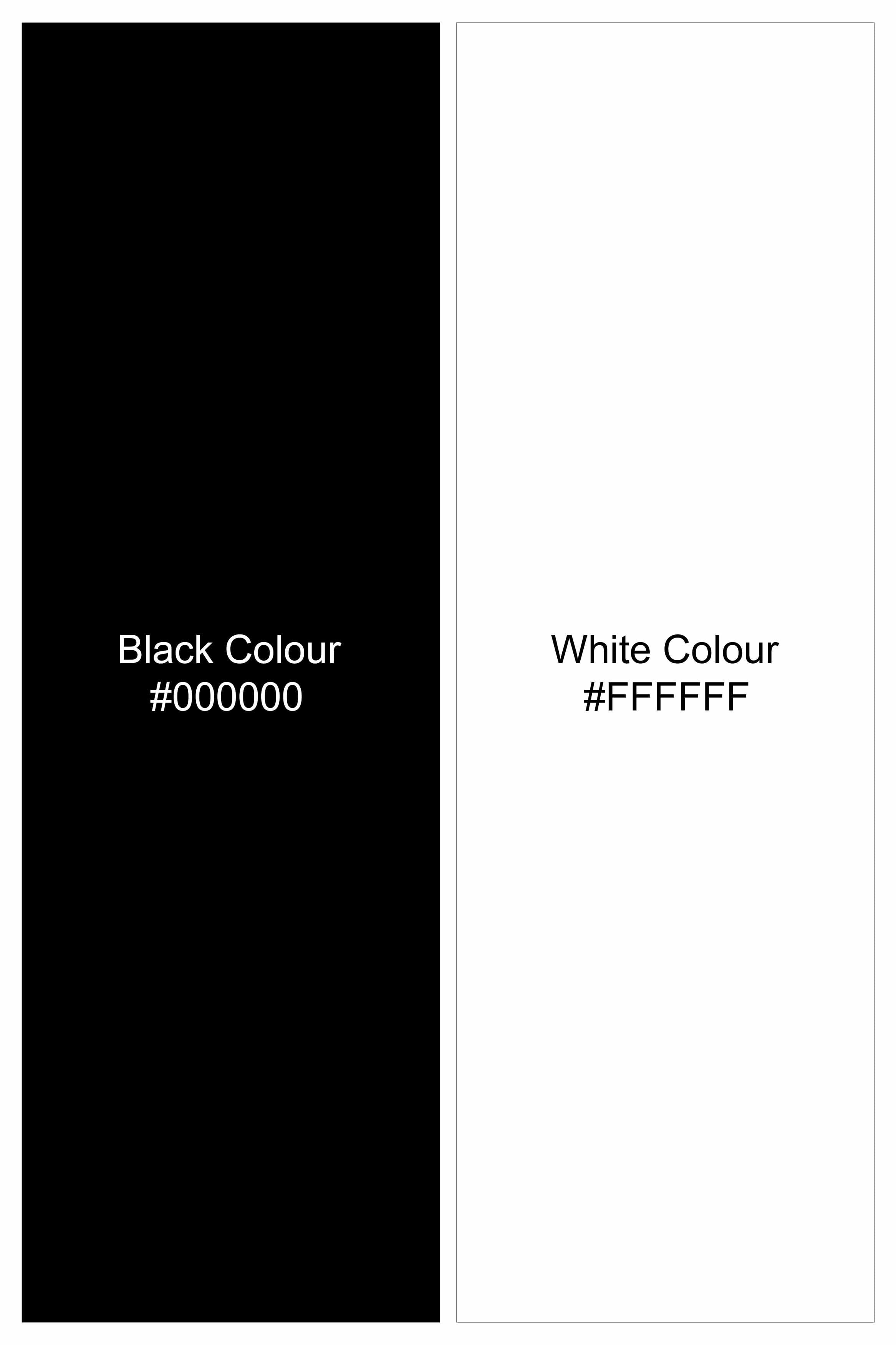 Bright White and Black Premium Cotton Kurta Shirt