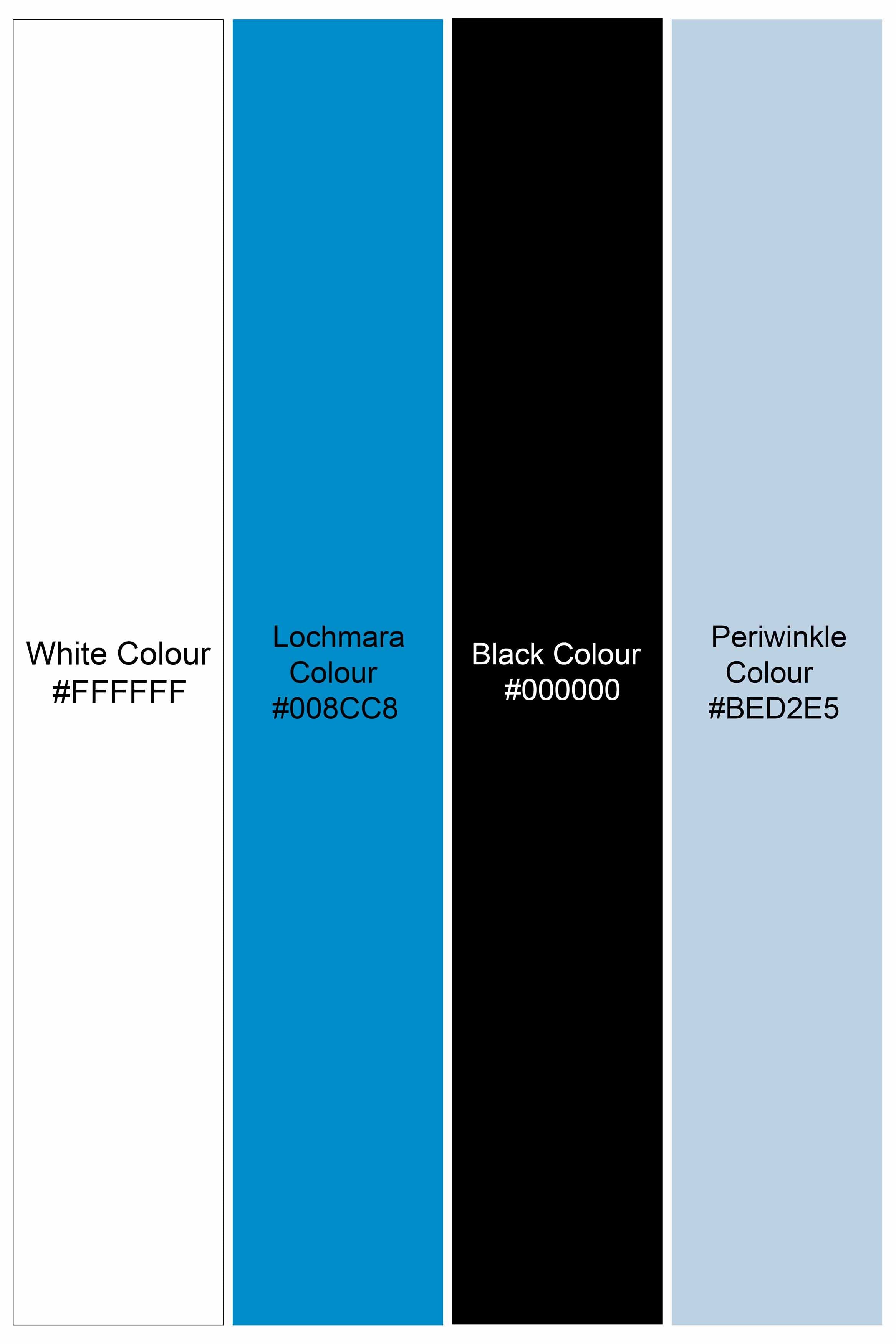 Jade Black with White Printed Royal Oxford Designer Shirt