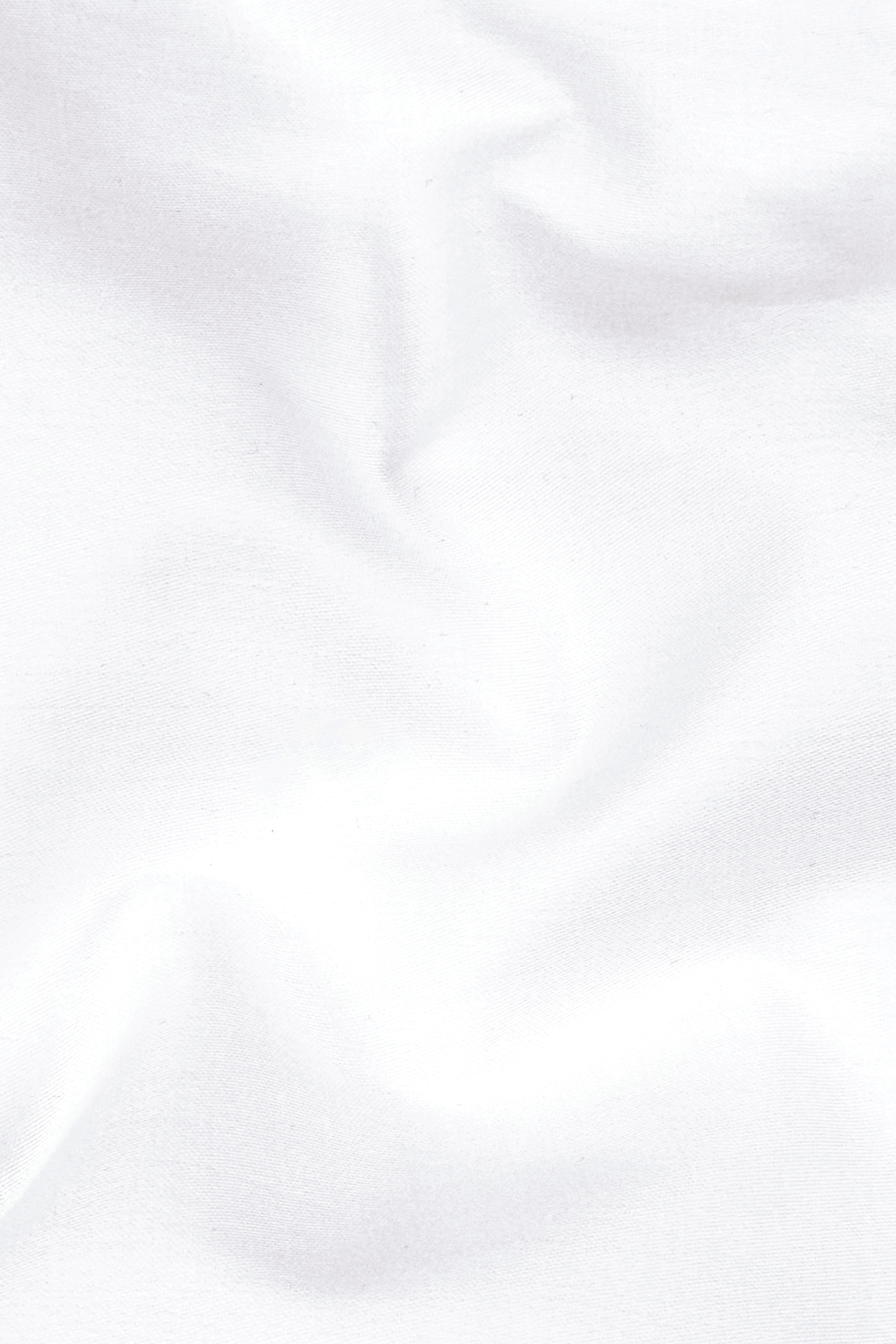 Bright White Subtle Sheen with Left Shoulder Tricolour Embroidered Super Soft Premium Cotton Shirt