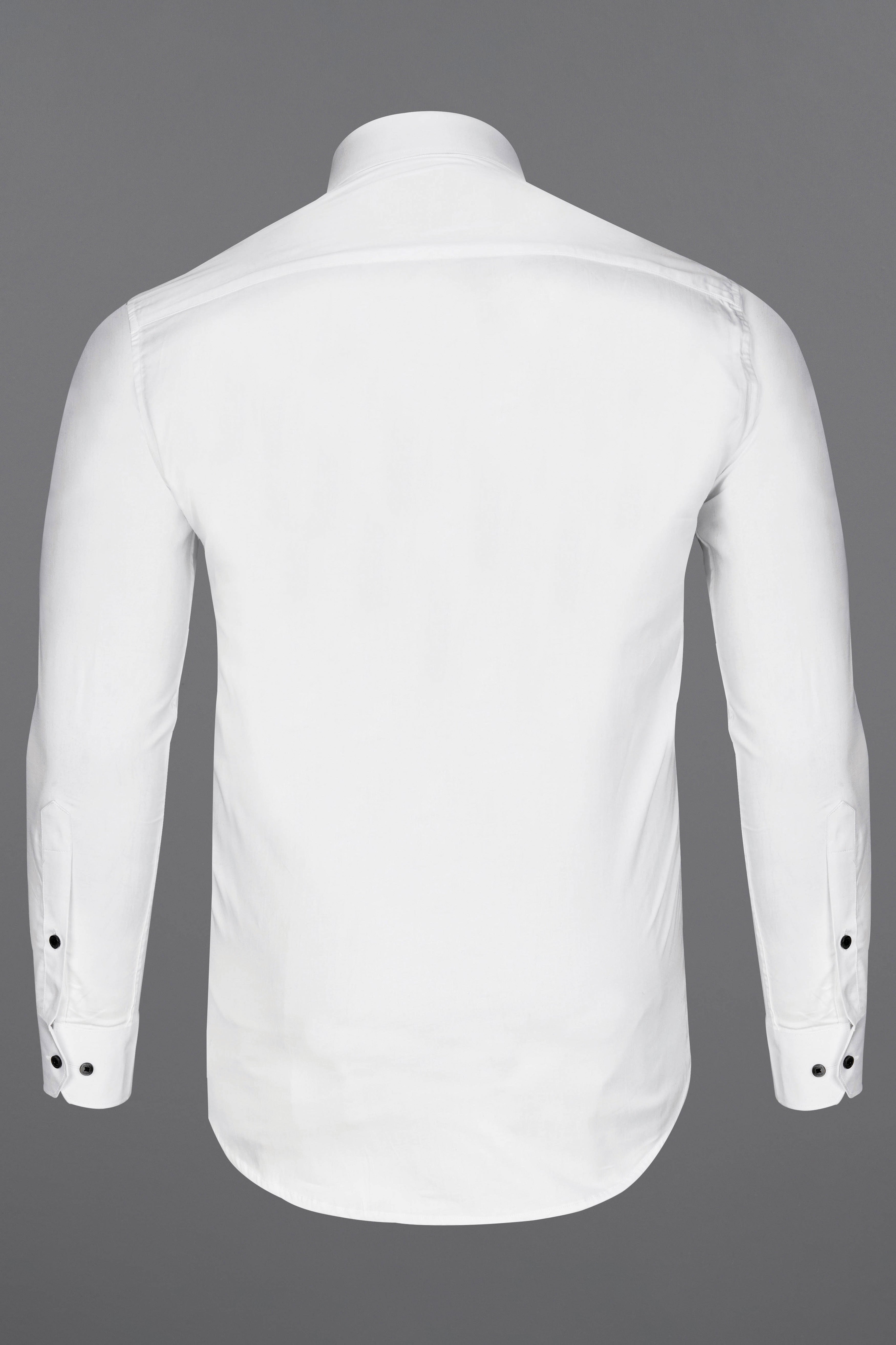 Bright White Subtle Sheen with Tricolour Embroidered Above Pocket Super Soft Premium Cotton Shirt