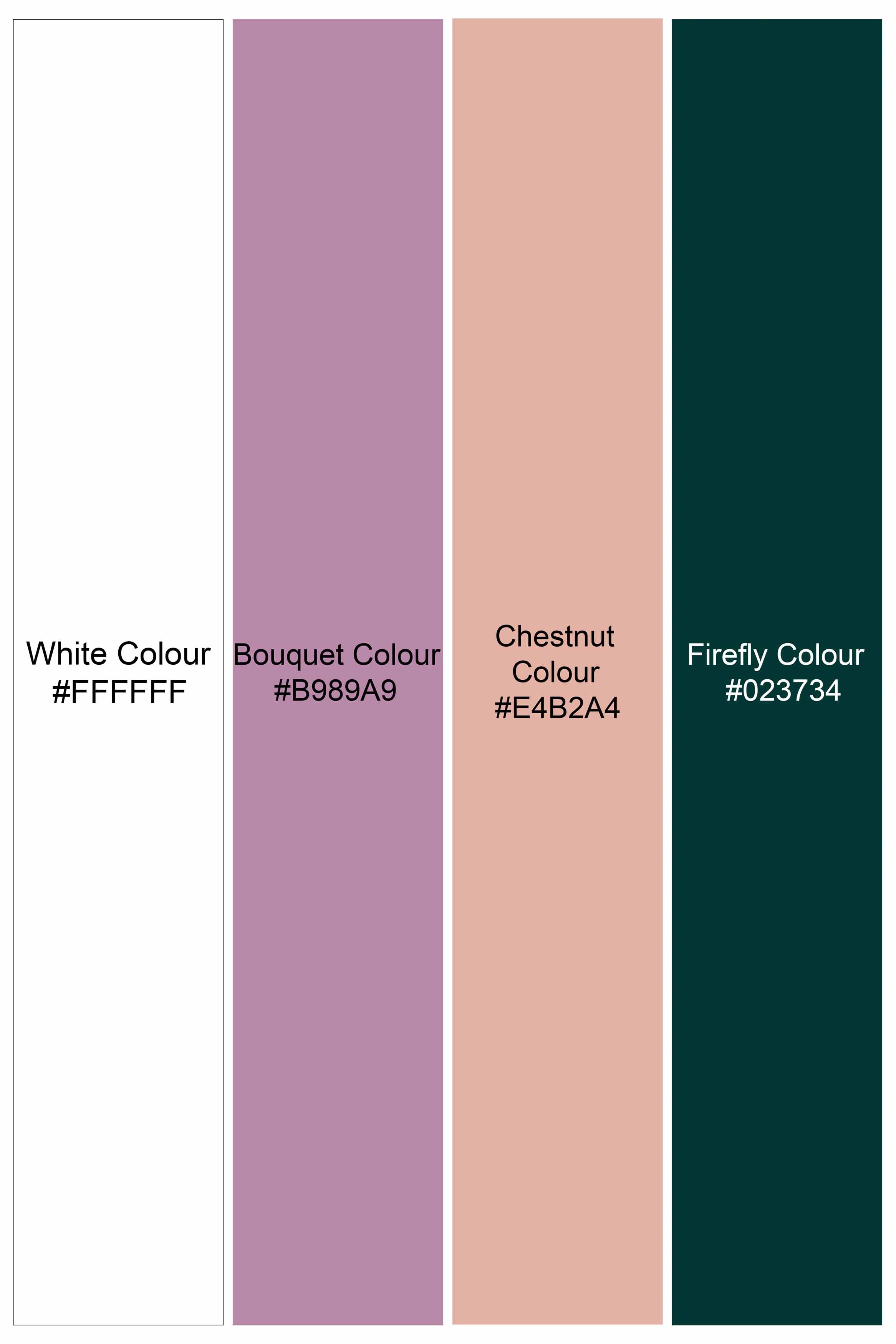 Bright White Multicolor Tropical Printed Premium Cotton Shirt