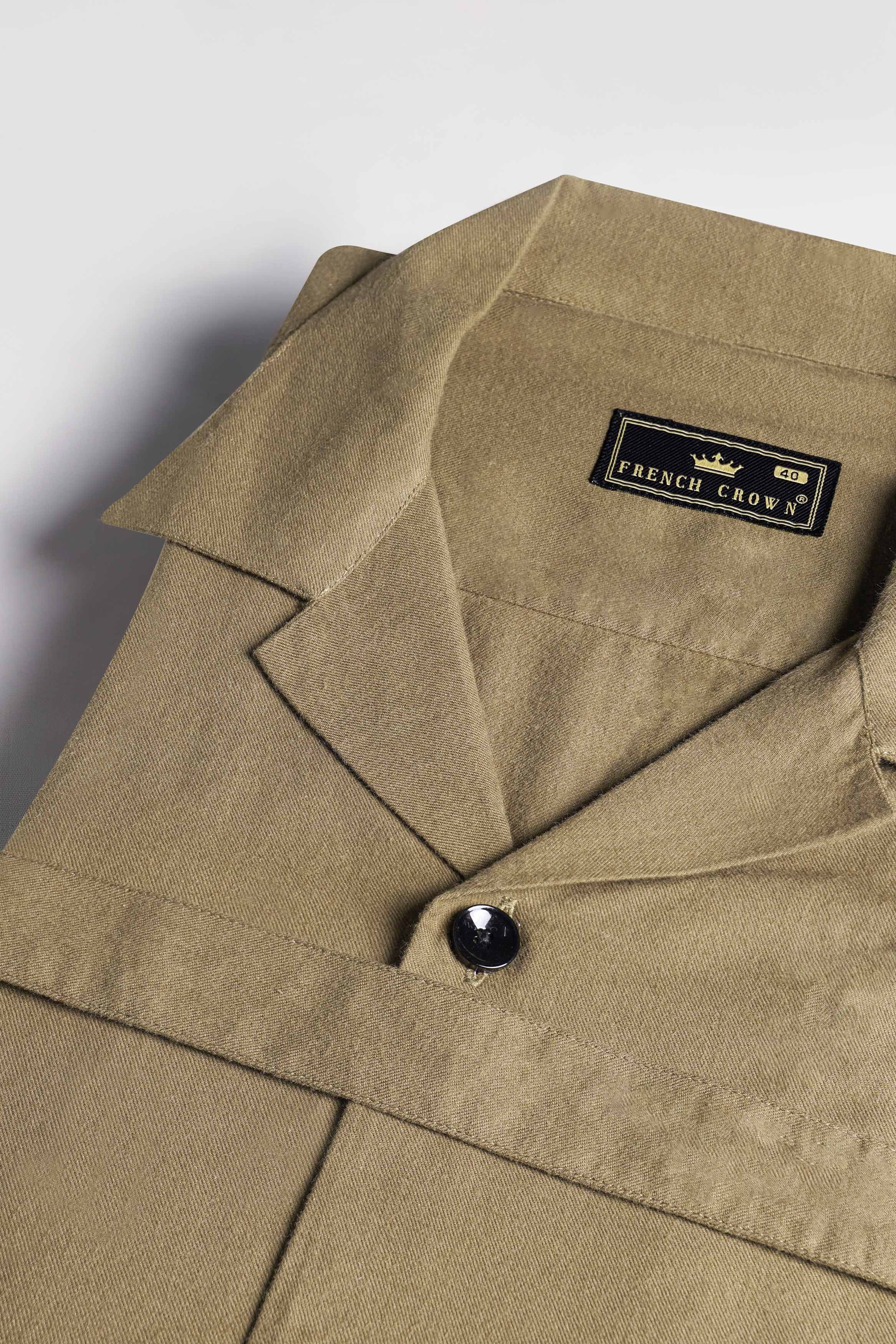 Oyster Brown Flannel Designer Shirt