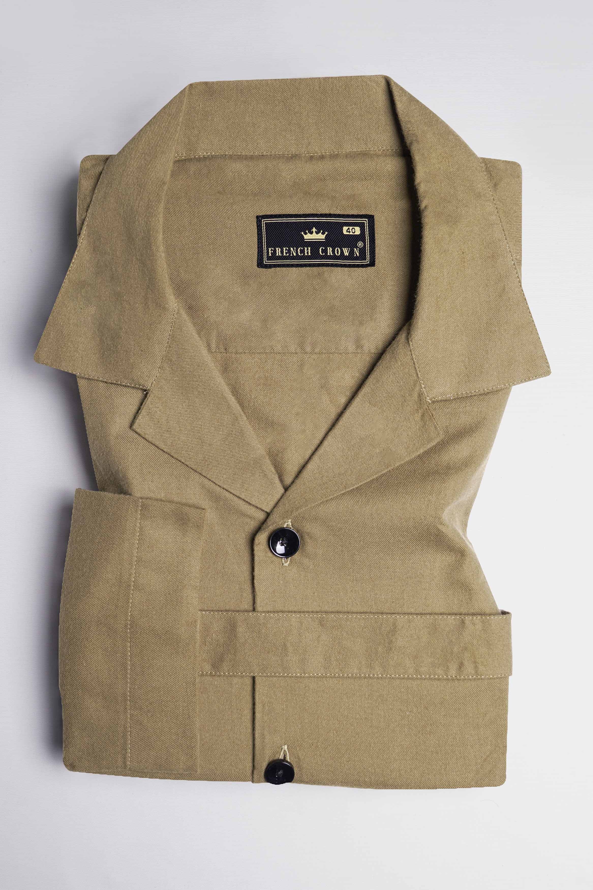 Oyster Brown Flannel Designer Shirt