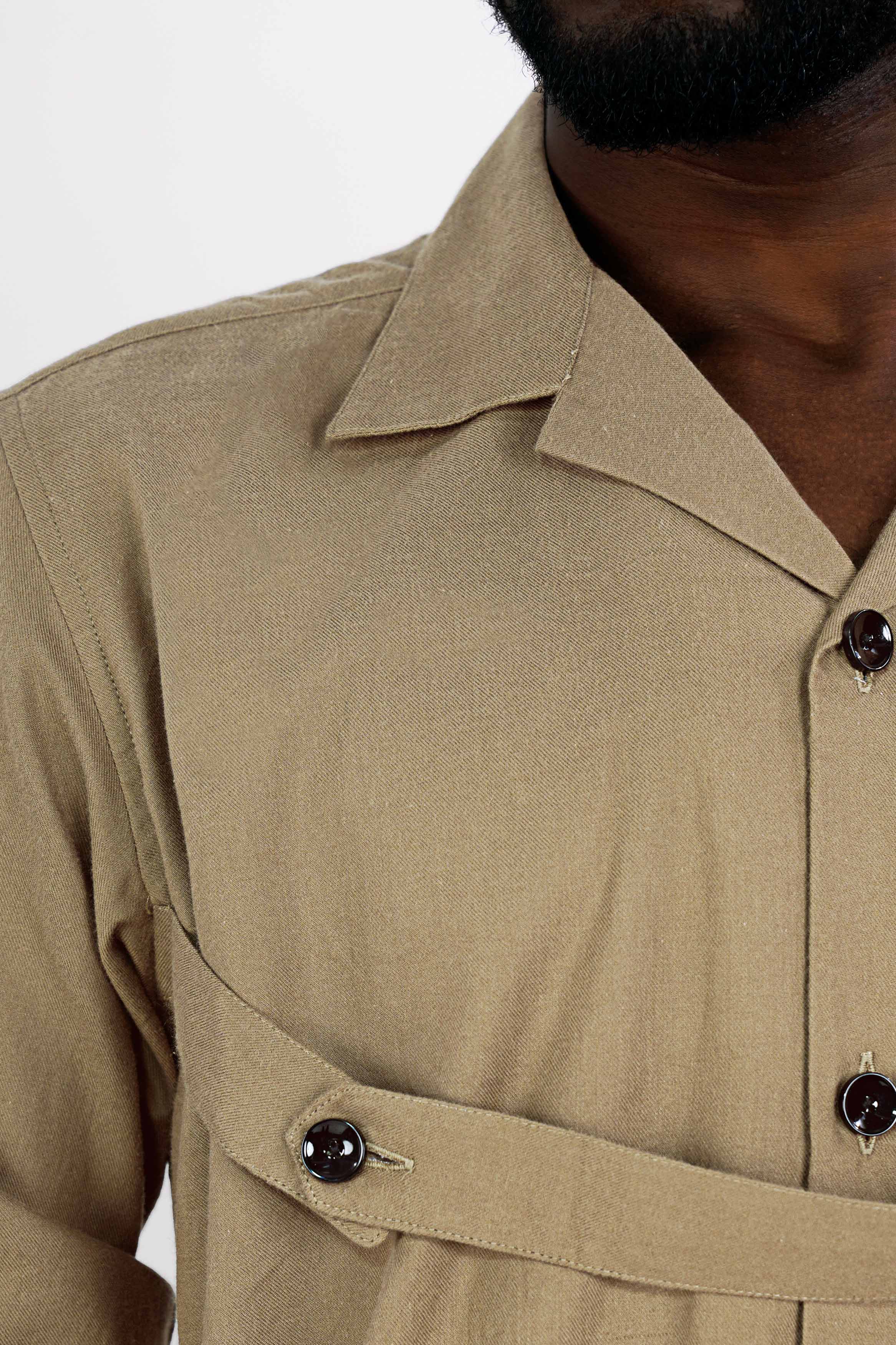 Oyster Brown Flannel Designer Shirt