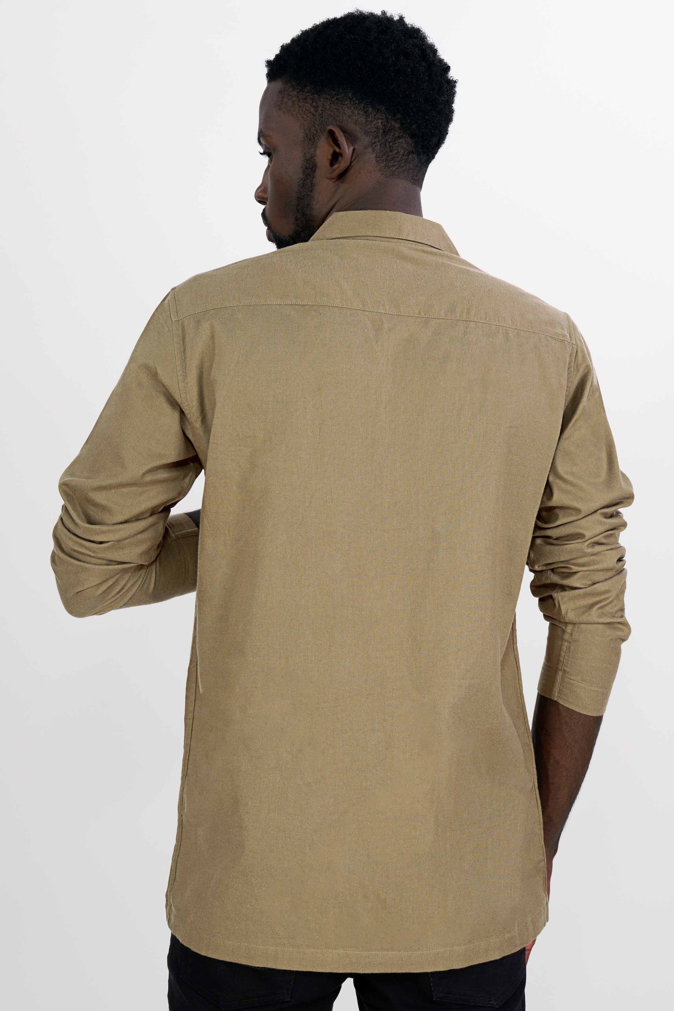Oyster Brown Flannel Designer Shirt