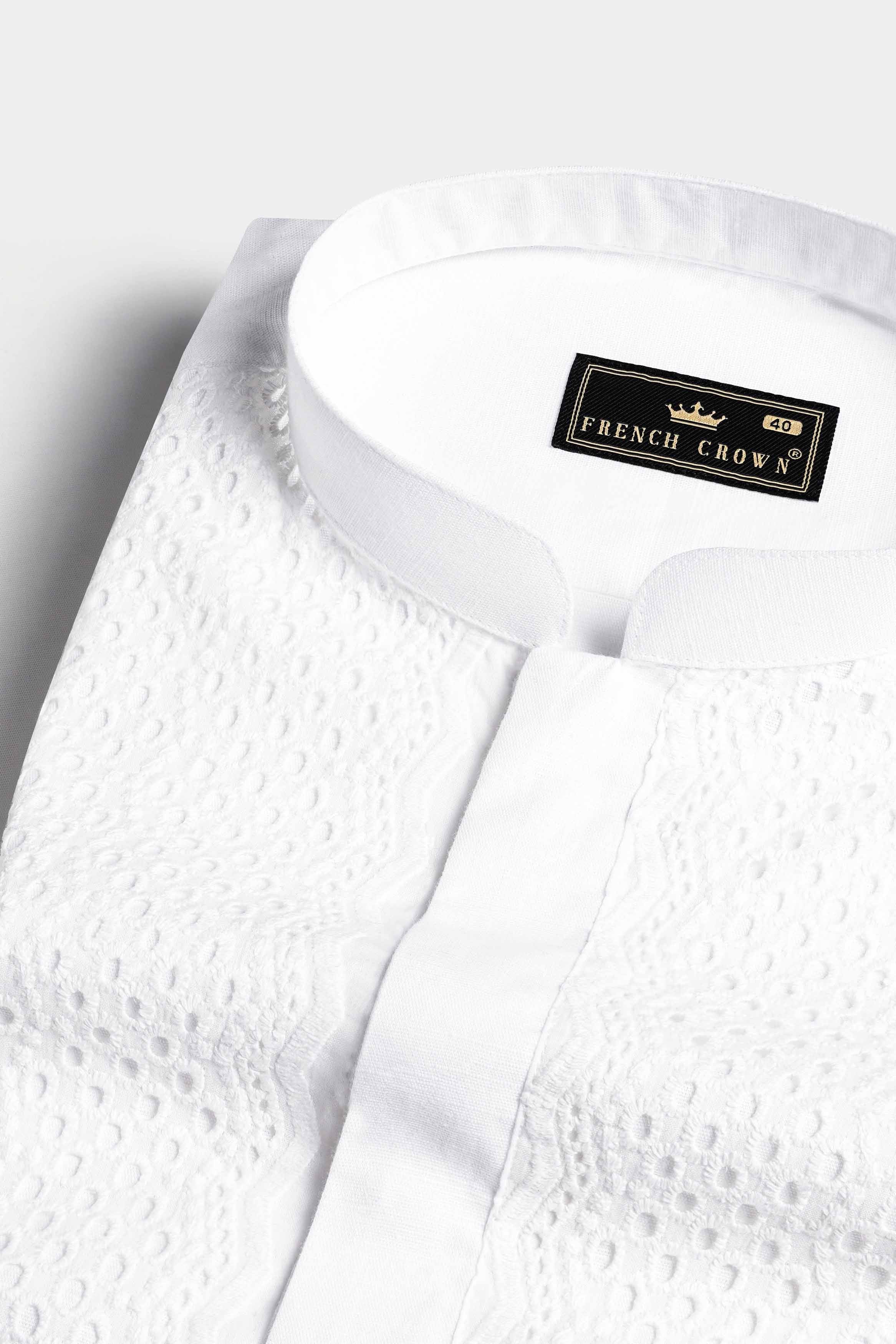 Bright White Luxurious Linen Designer Shirt