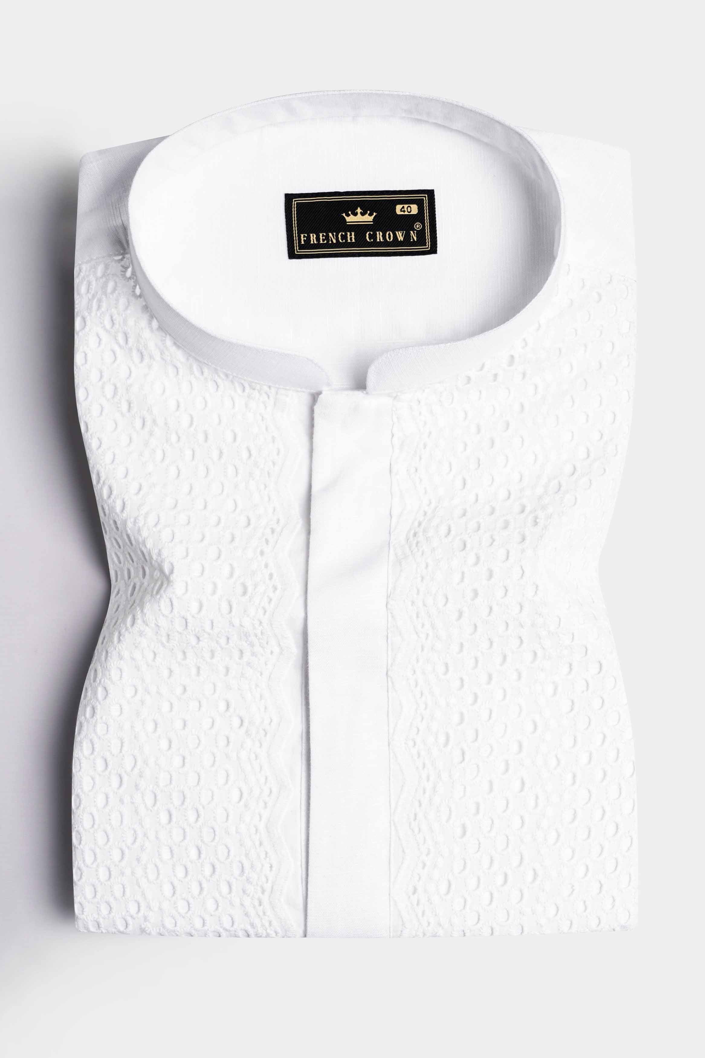 Bright White Luxurious Linen Designer Shirt