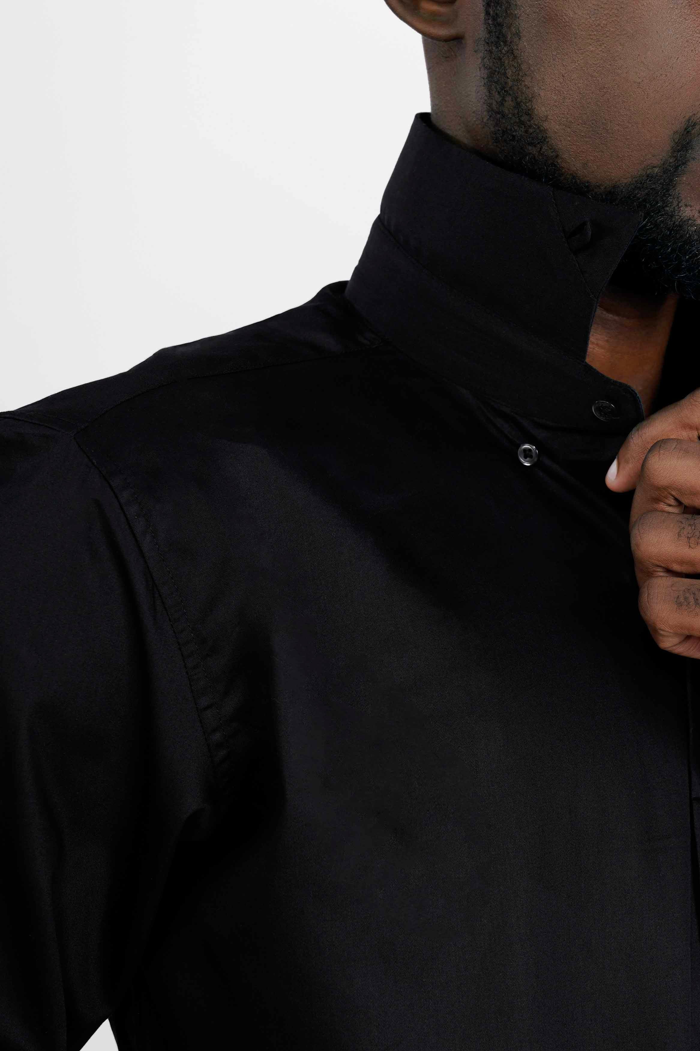 Jade Black Super Soft Premium Concealed Button Cotton Designer Shirt