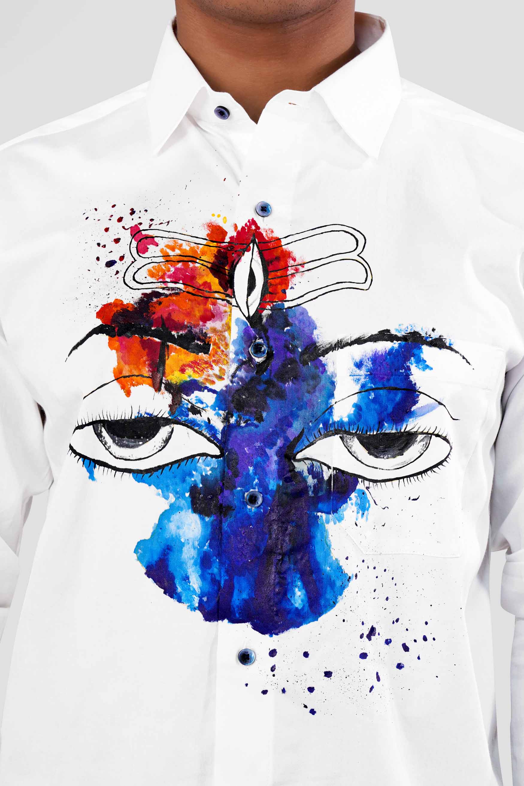 Bright White Religious Hand Painted Super Soft Premium Cotton Designer Shirt 1066-BLE-ART-38, 1066-BLE-ART-H-38, 1066-BLE-ART-39, 1066-BLE-ART-H-39, 1066-BLE-ART-40, 1066-BLE-ART-H-40, 1066-BLE-ART-42, 1066-BLE-ART-H-42, 1066-BLE-ART-44, 1066-BLE-ART-H-44, 1066-BLE-ART-46, 1066-BLE-ART-H-46, 1066-BLE-ART-48, 1066-BLE-ART-H-48, 1066-BLE-ART-50, 1066-BLE-ART-H-50, 1066-BLE-ART-52, 1066-BLE-ART-H-52