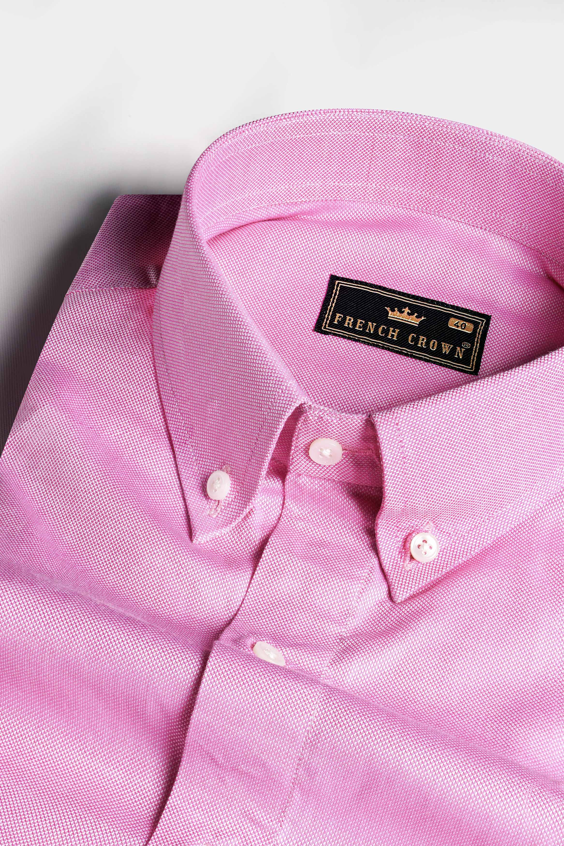 Hopbush Pink Dobby Textured Premium Giza Cotton Shirt