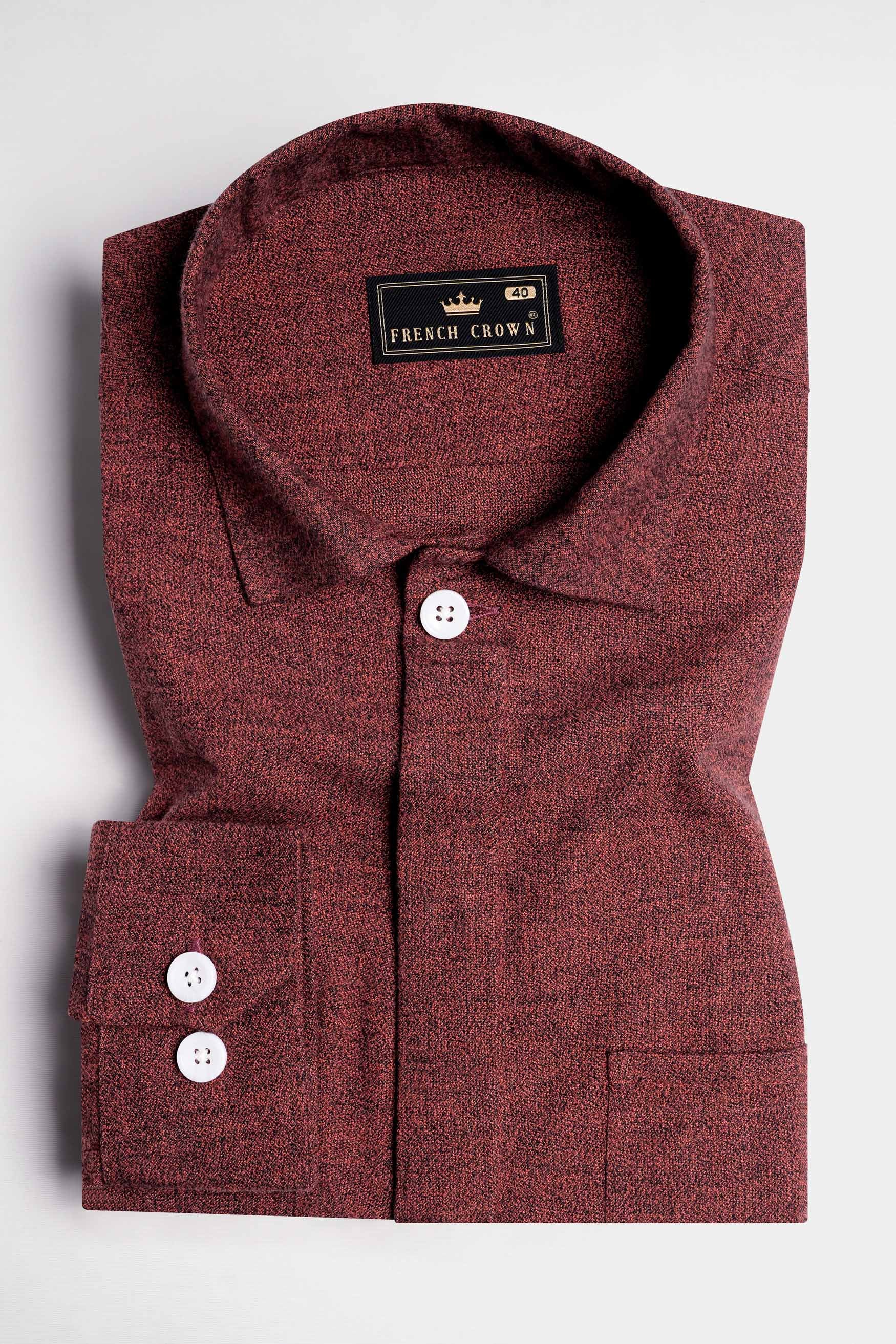 Wine Flannel Designer Shirt