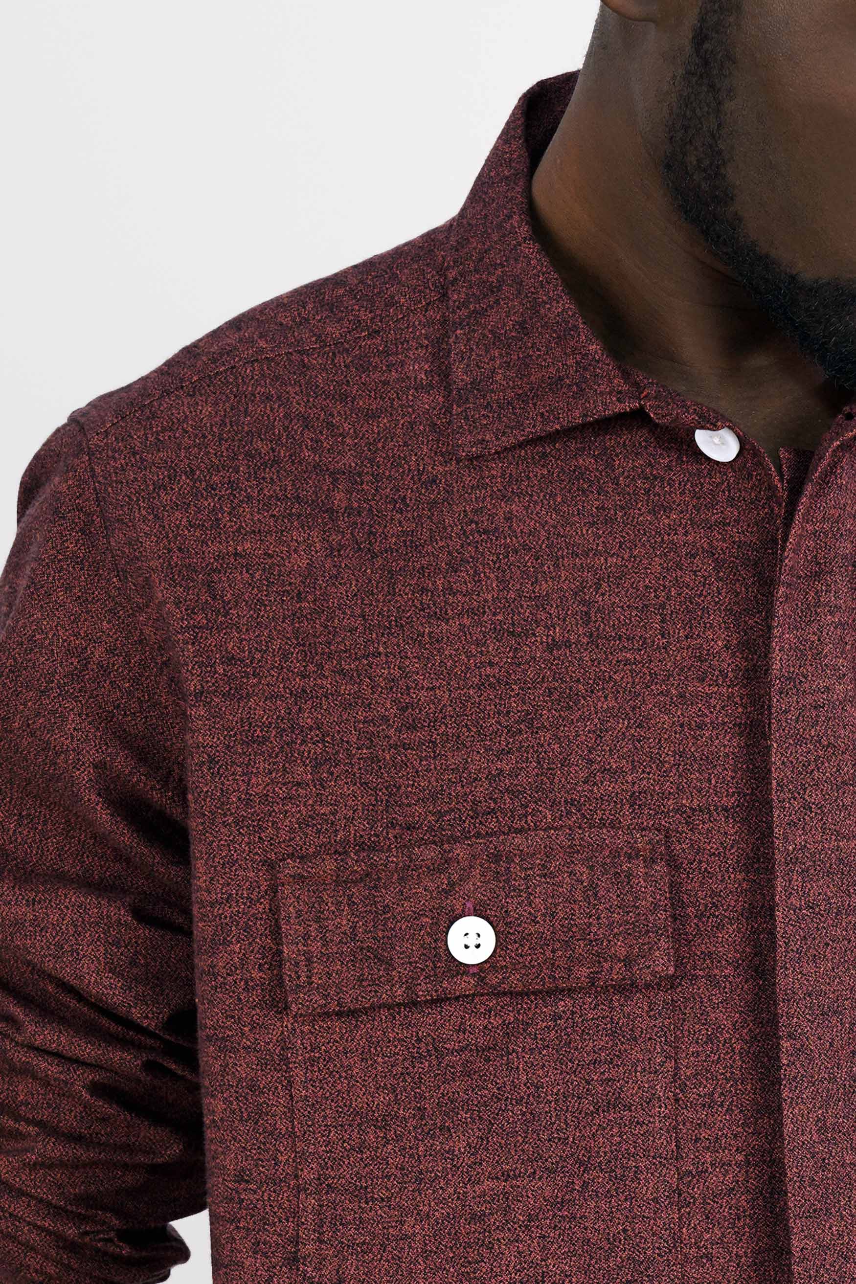 Wine Flannel Designer Shirt