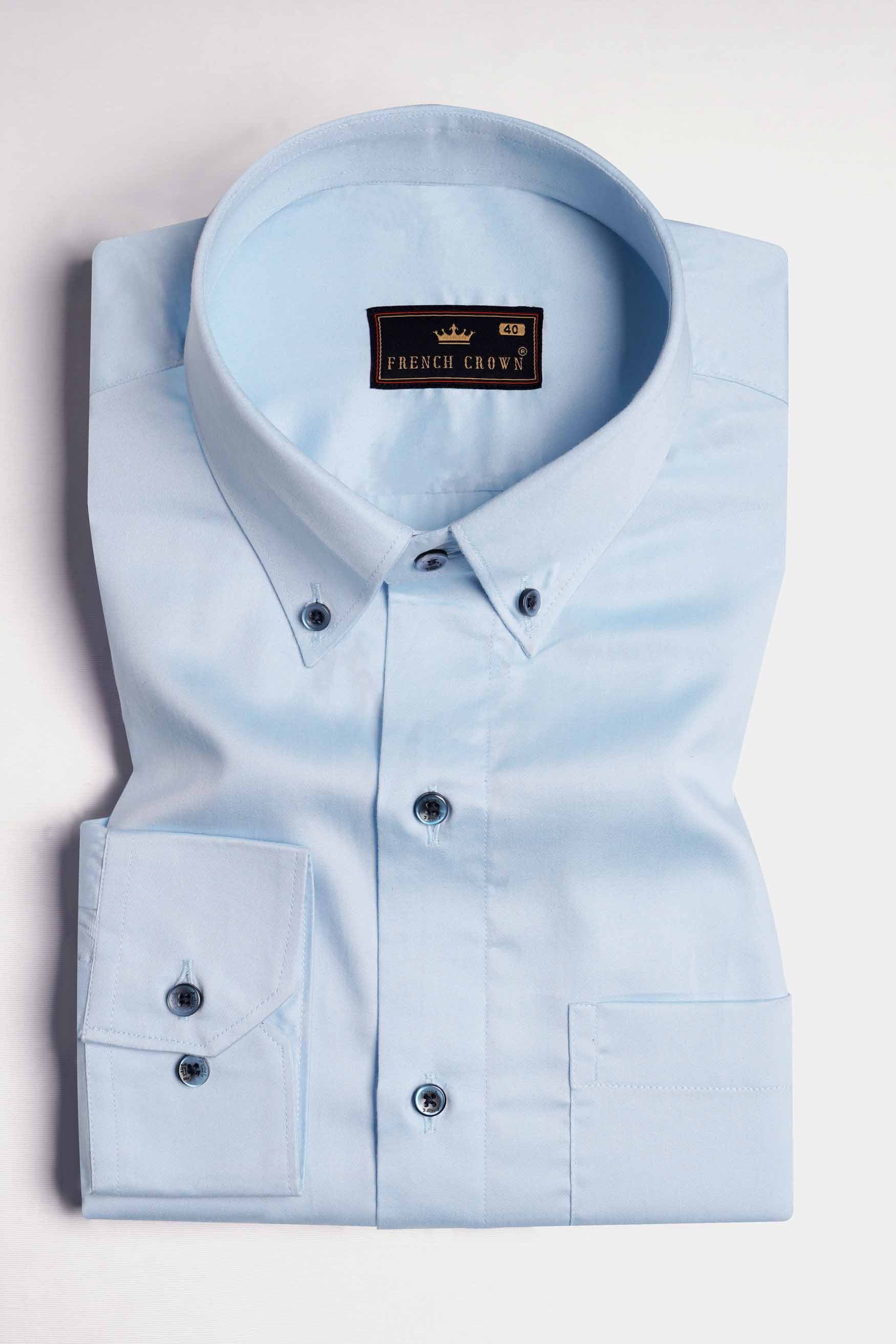 Cornflower Blue Super Soft Premium Cotton Button Down Shirt