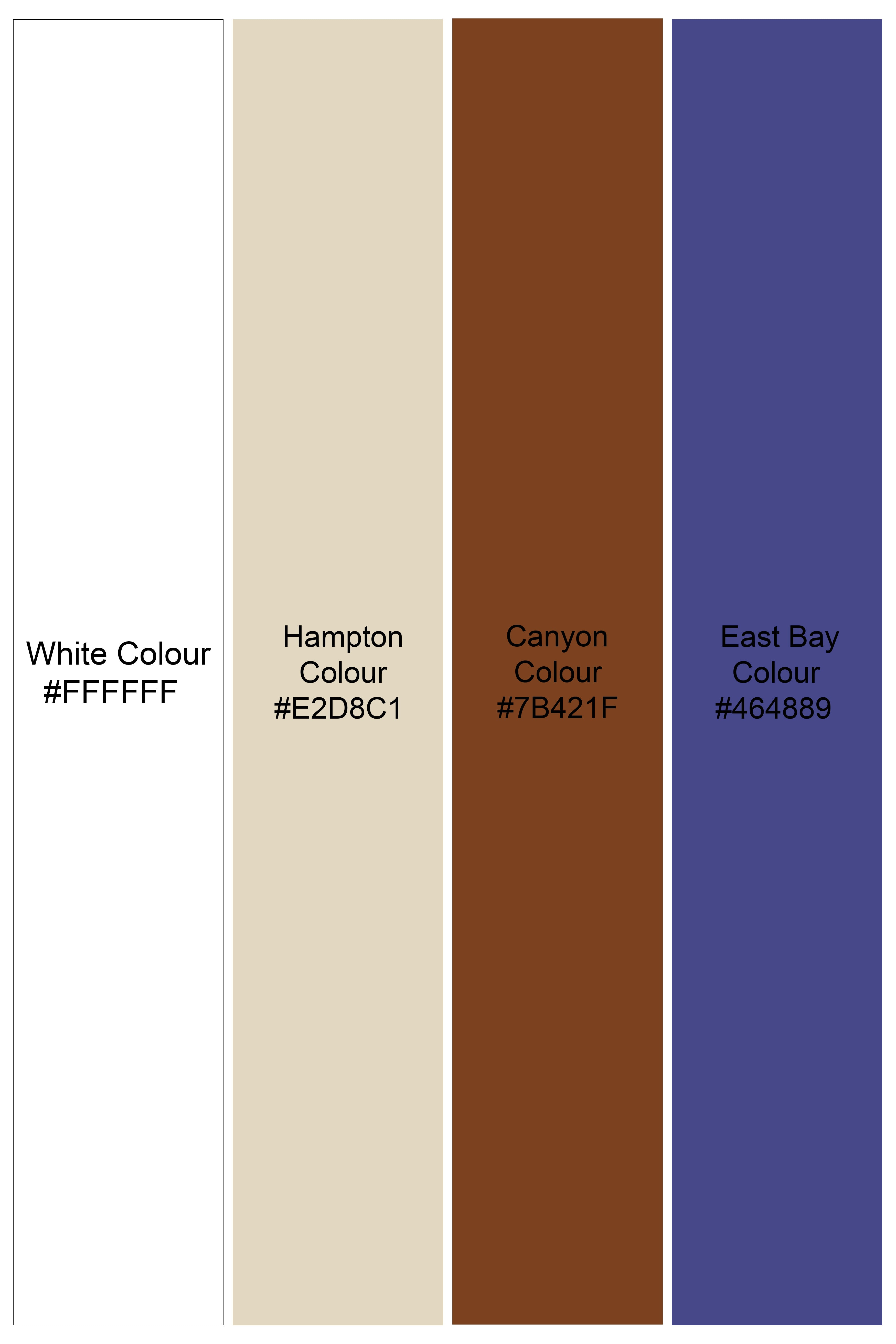 Half Bright White with Half Hampton Beige Leaves Printed Super Soft Premium Cotton Designer Shirt