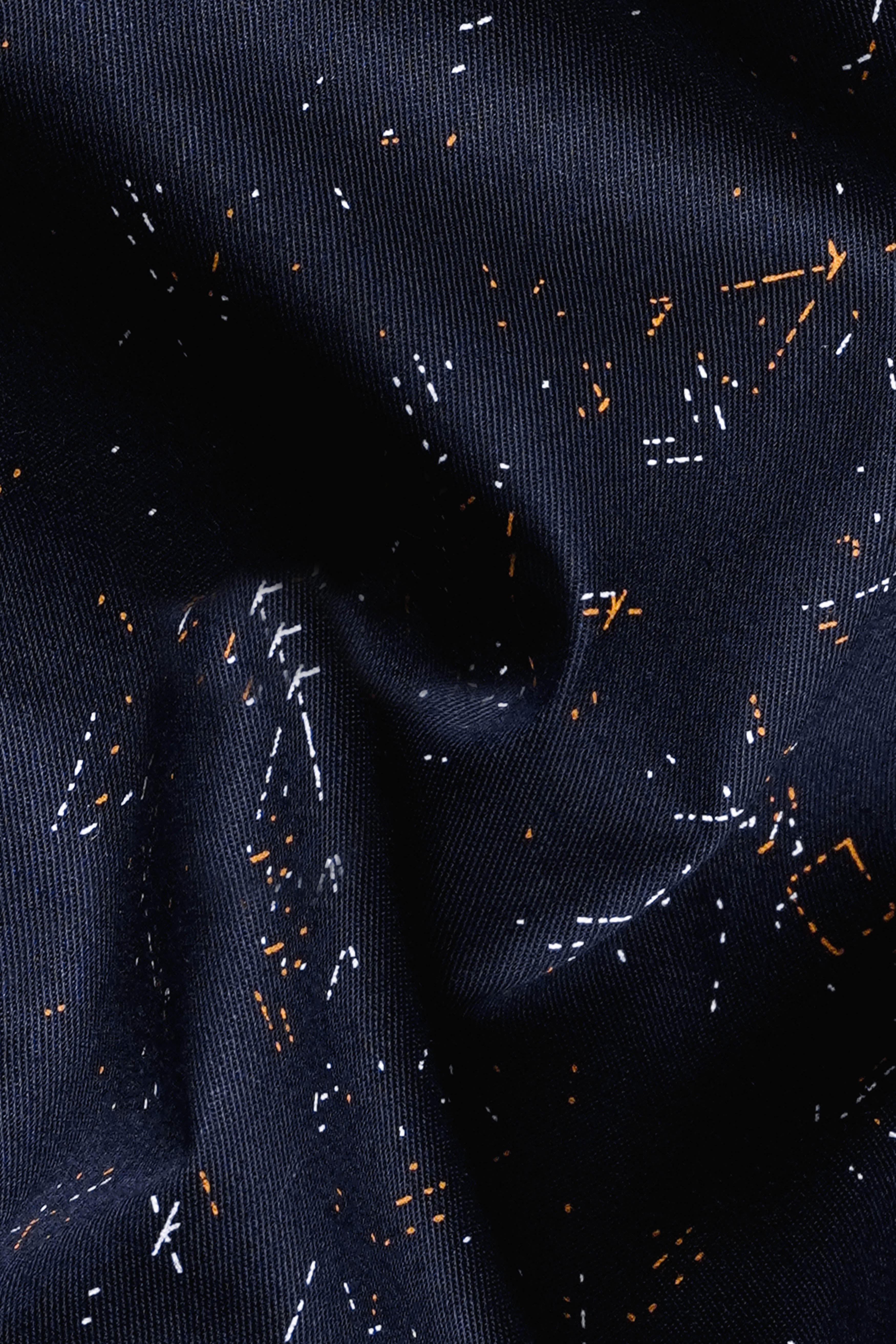 Cinder Blue Printed Twill Premium Cotton Shirt