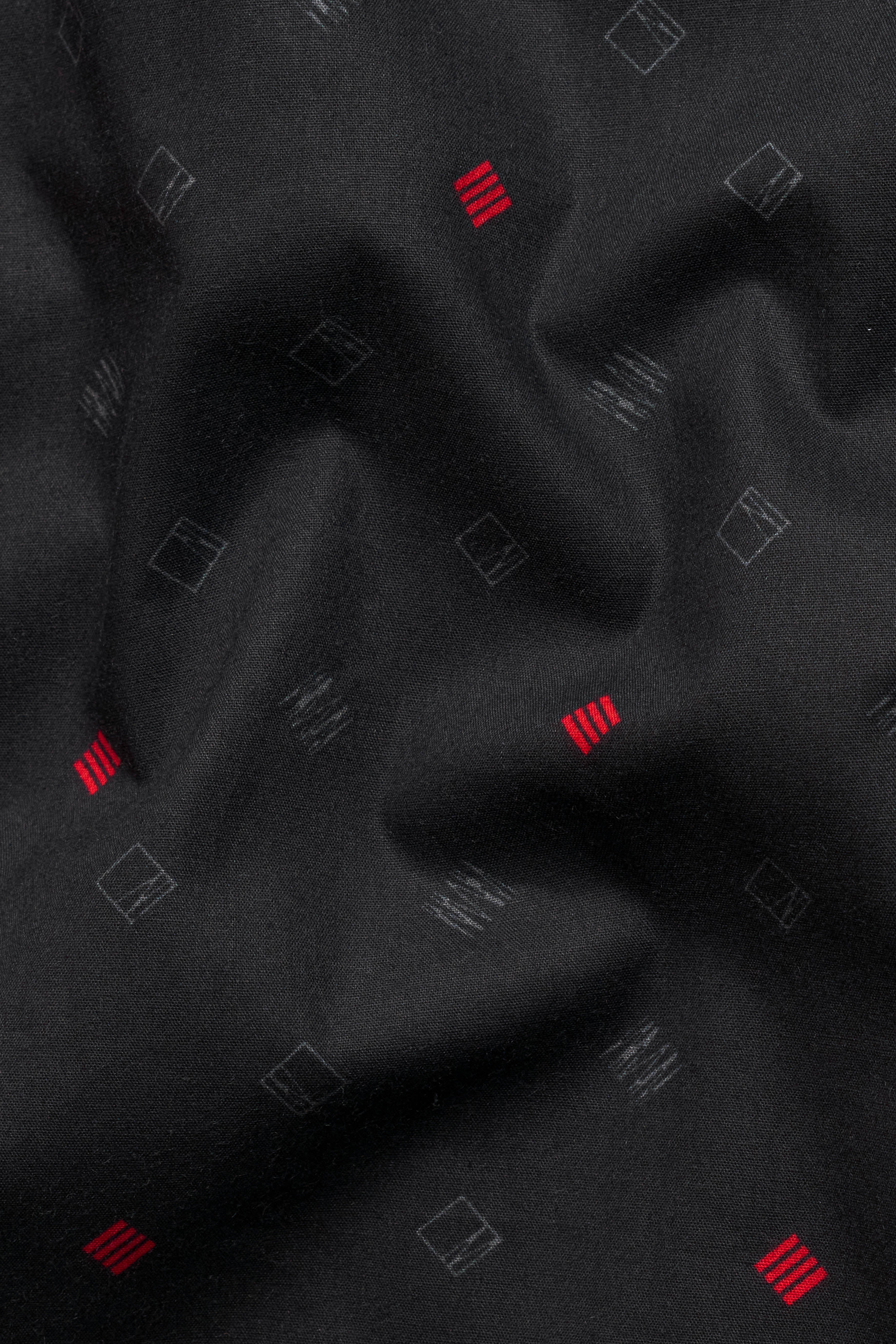 Jade Black Printed Premium Cotton Shirt