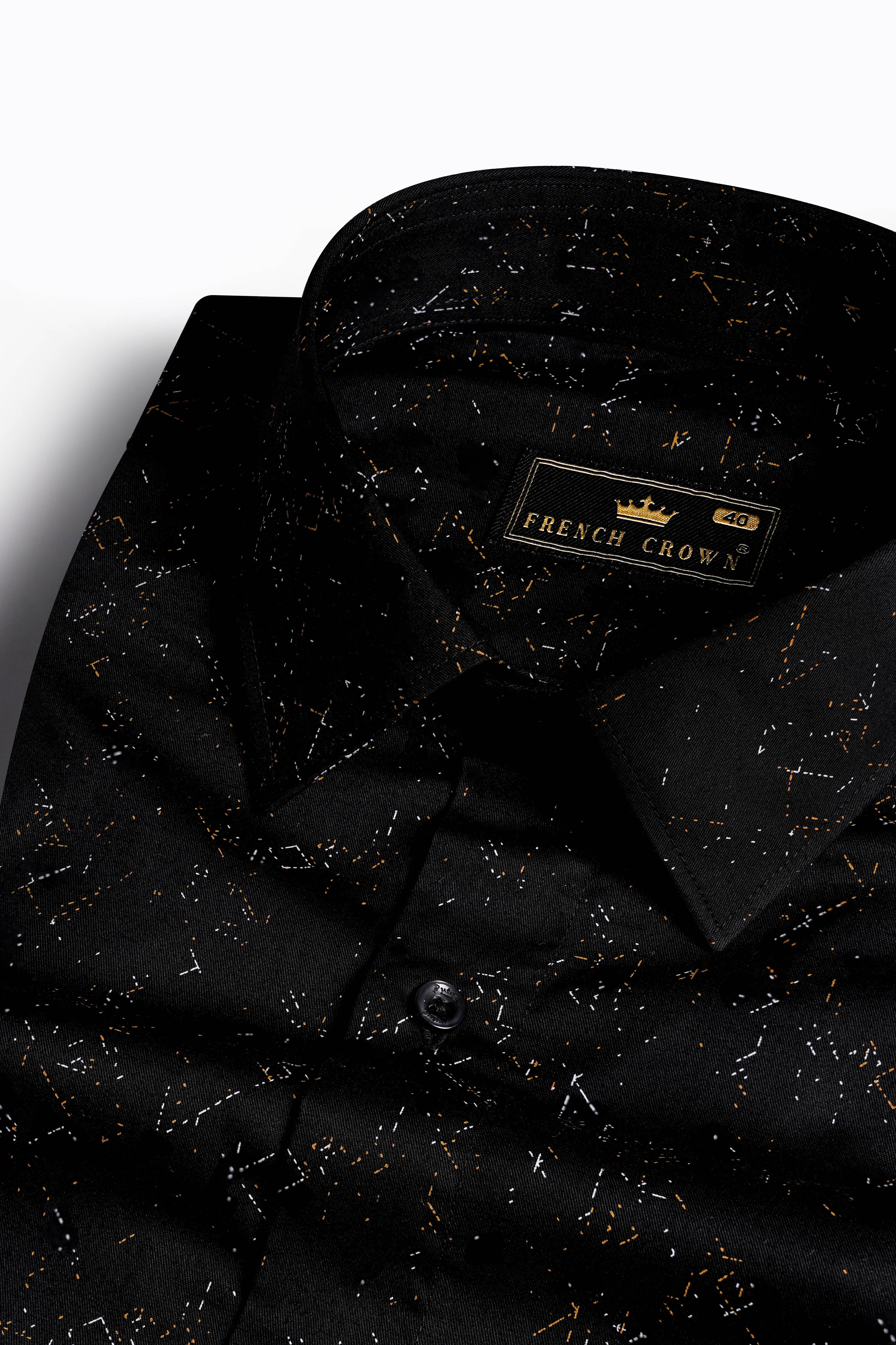 Jade Black Printed Twill Premium Cotton Shirt