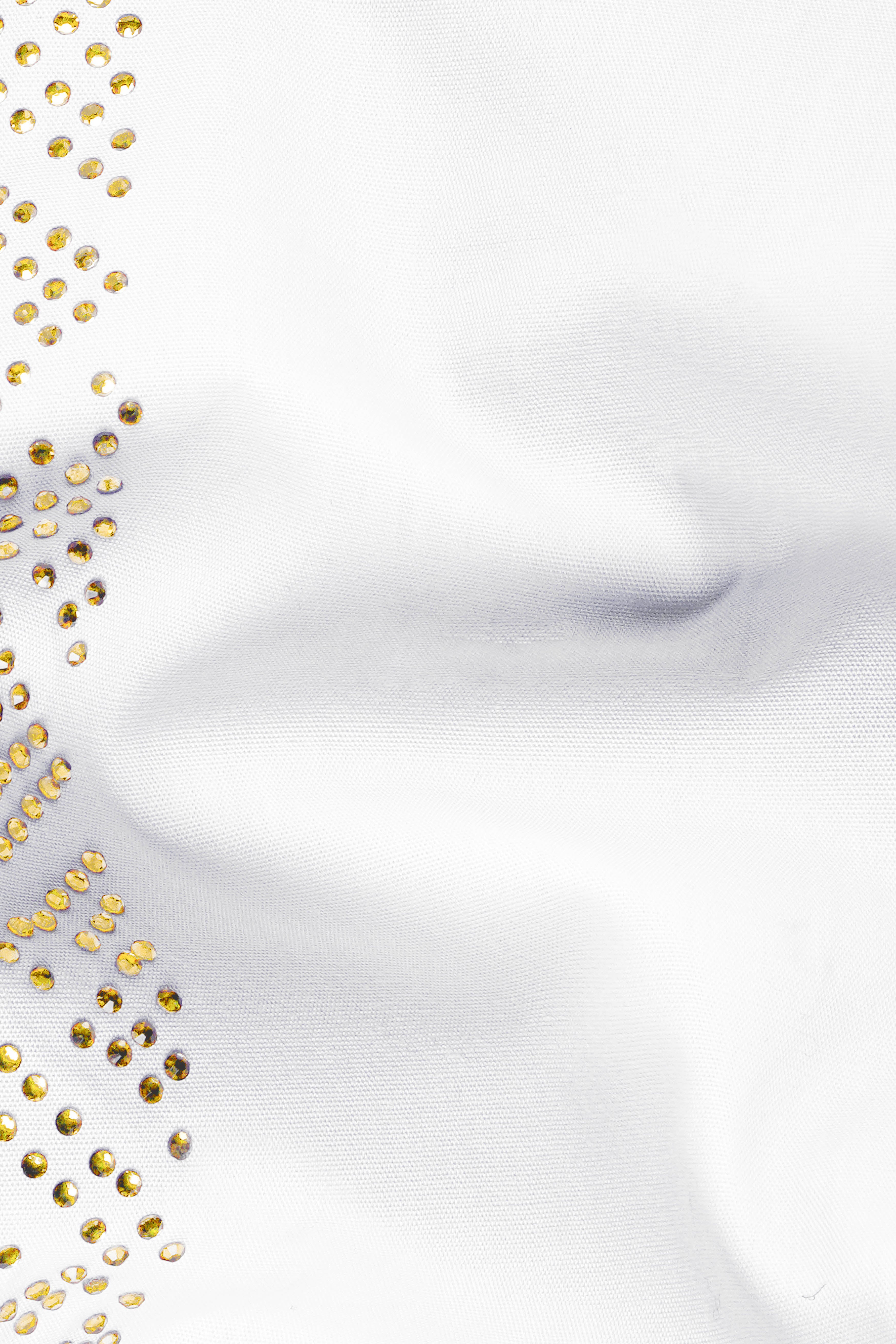 Bright White Stonework Premium Cotton Designer Shirt