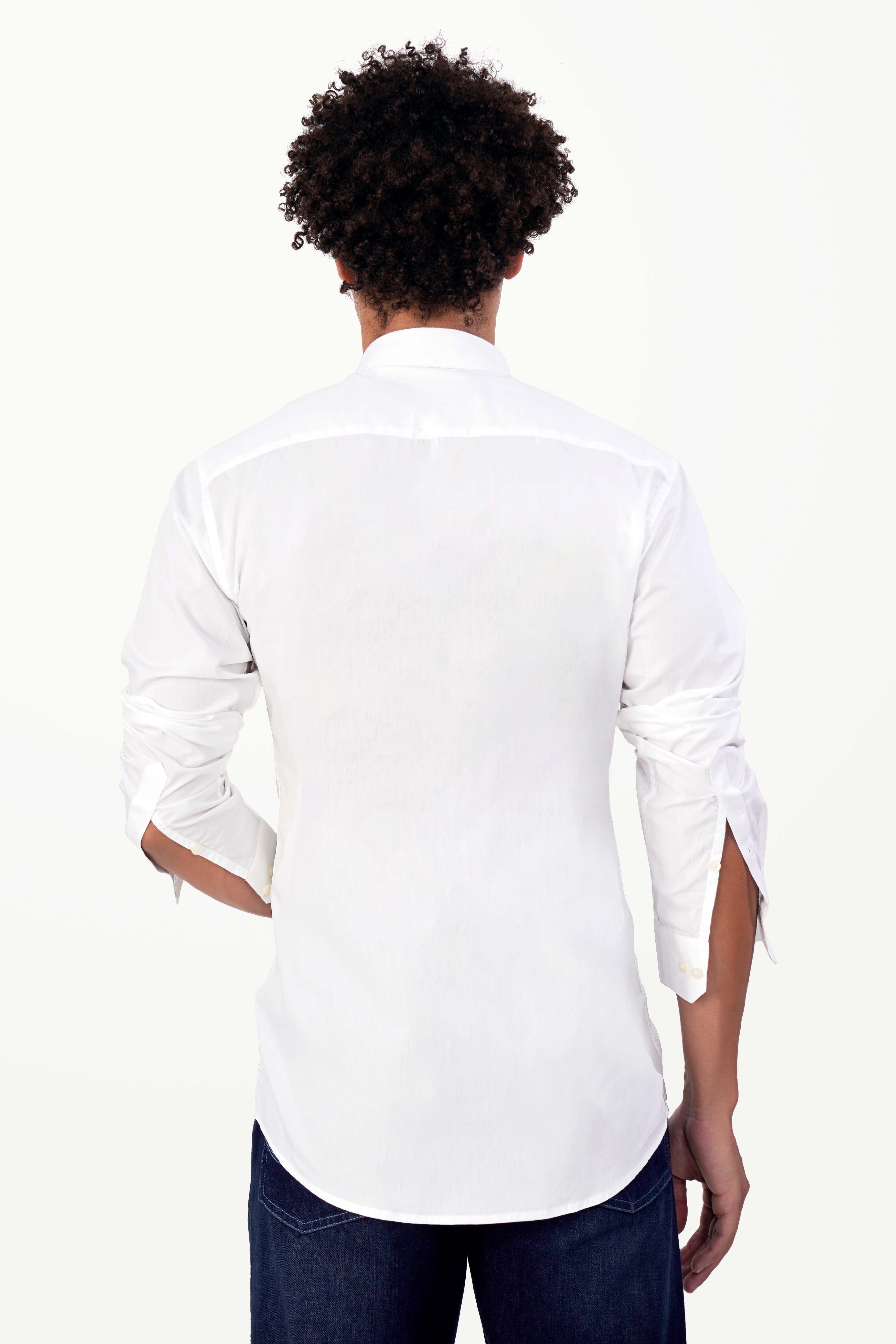 Bright White Stonework Premium Cotton Designer Shirt