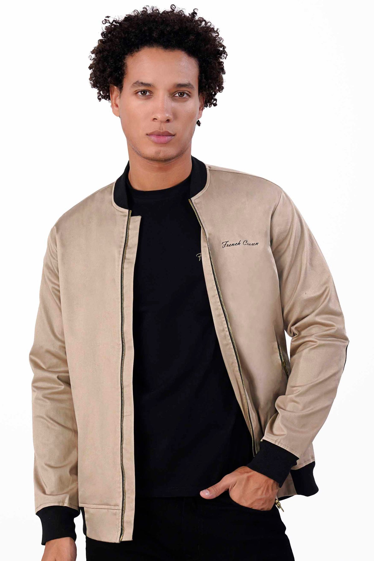 Thatch Brown Premium Cotton Bomber Jacket
