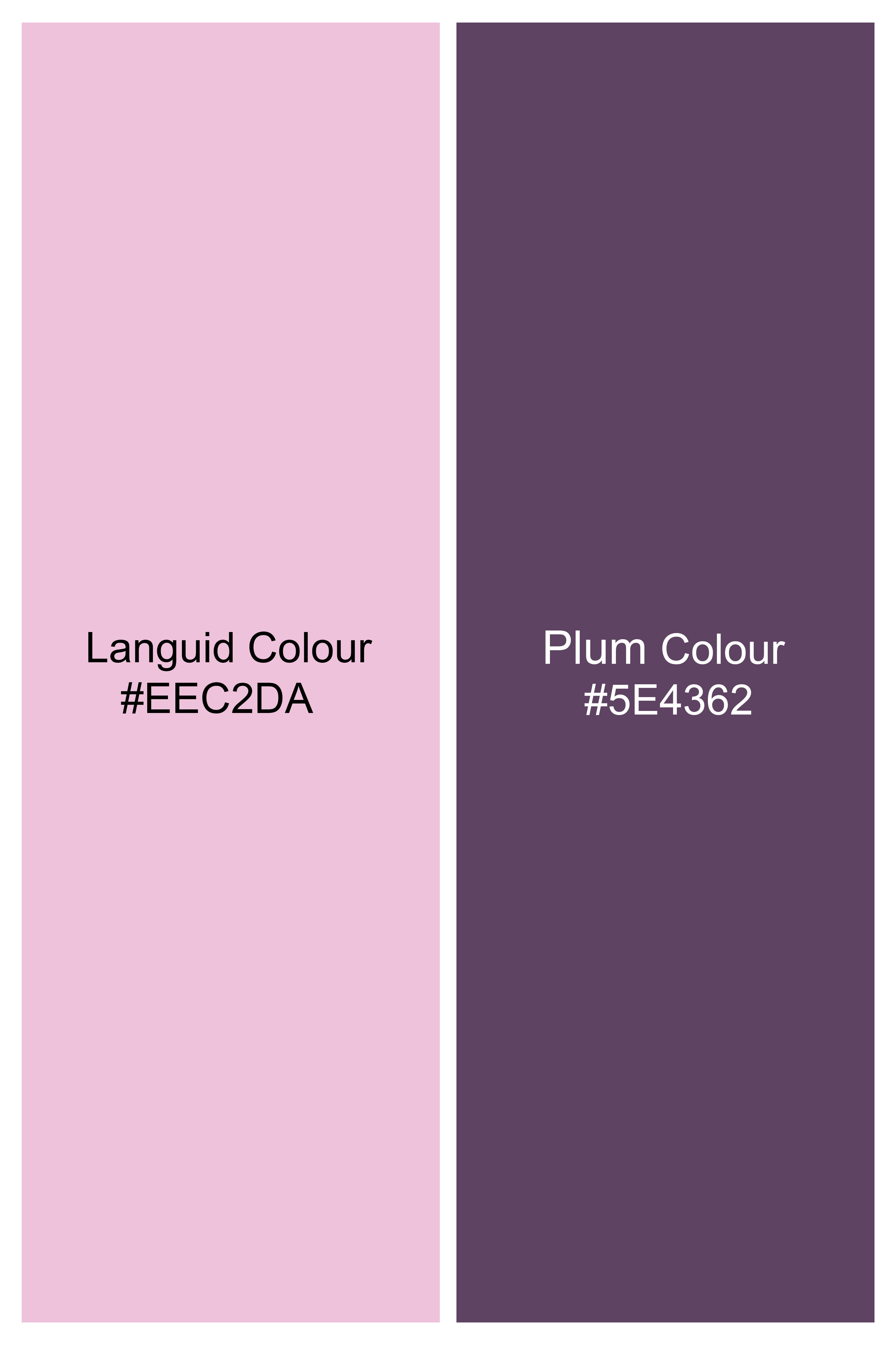 Languid Pink Checkered Dobby Textured Premium Giza Cotton Shirt