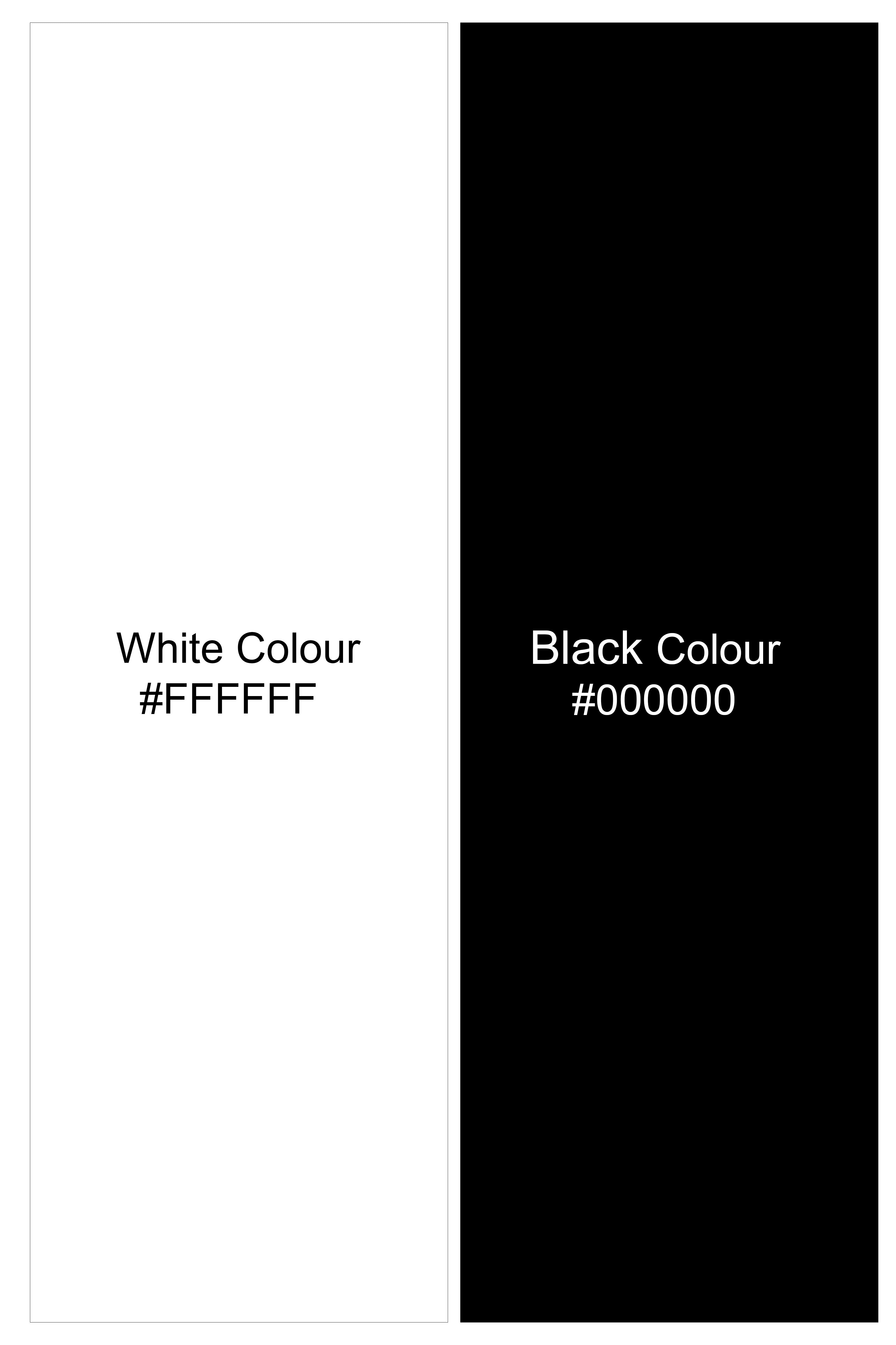 Bright White and Black Printed Super Soft Premium Cotton Shirt