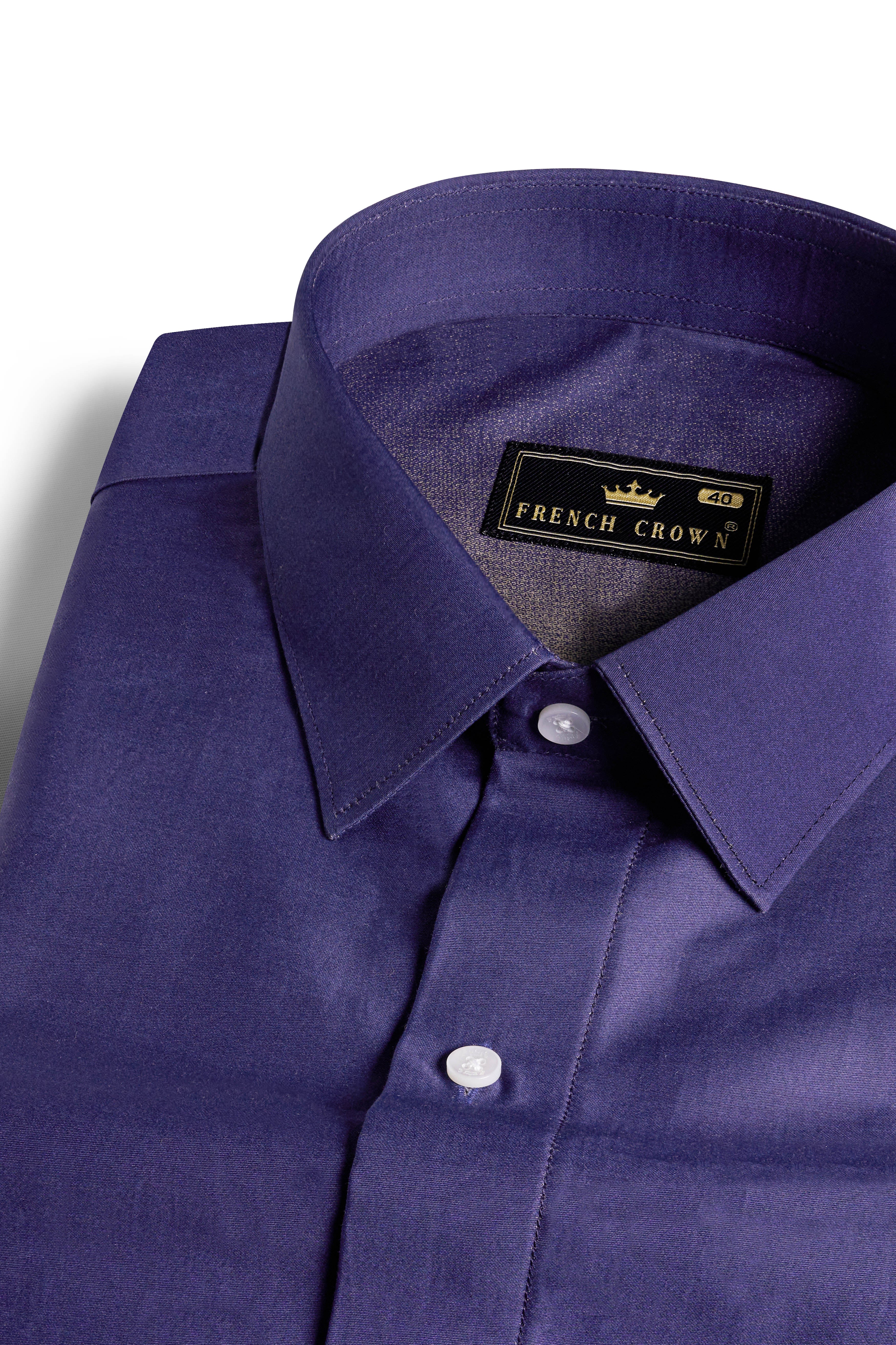 Meteorite Blue and Cavern Brown Super Soft Premium Cotton Shirt