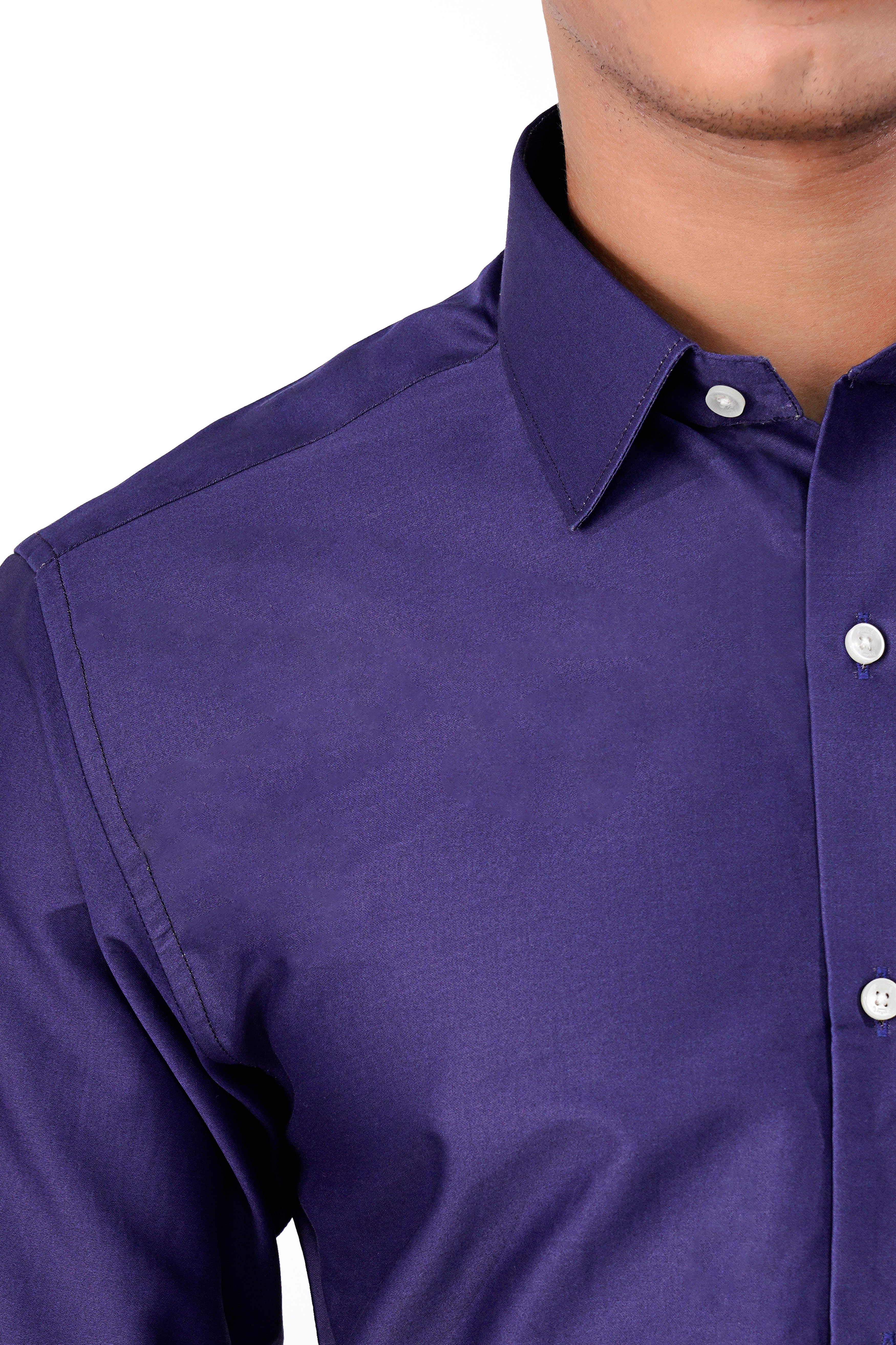 Meteorite Blue and Cavern Brown Super Soft Premium Cotton Shirt