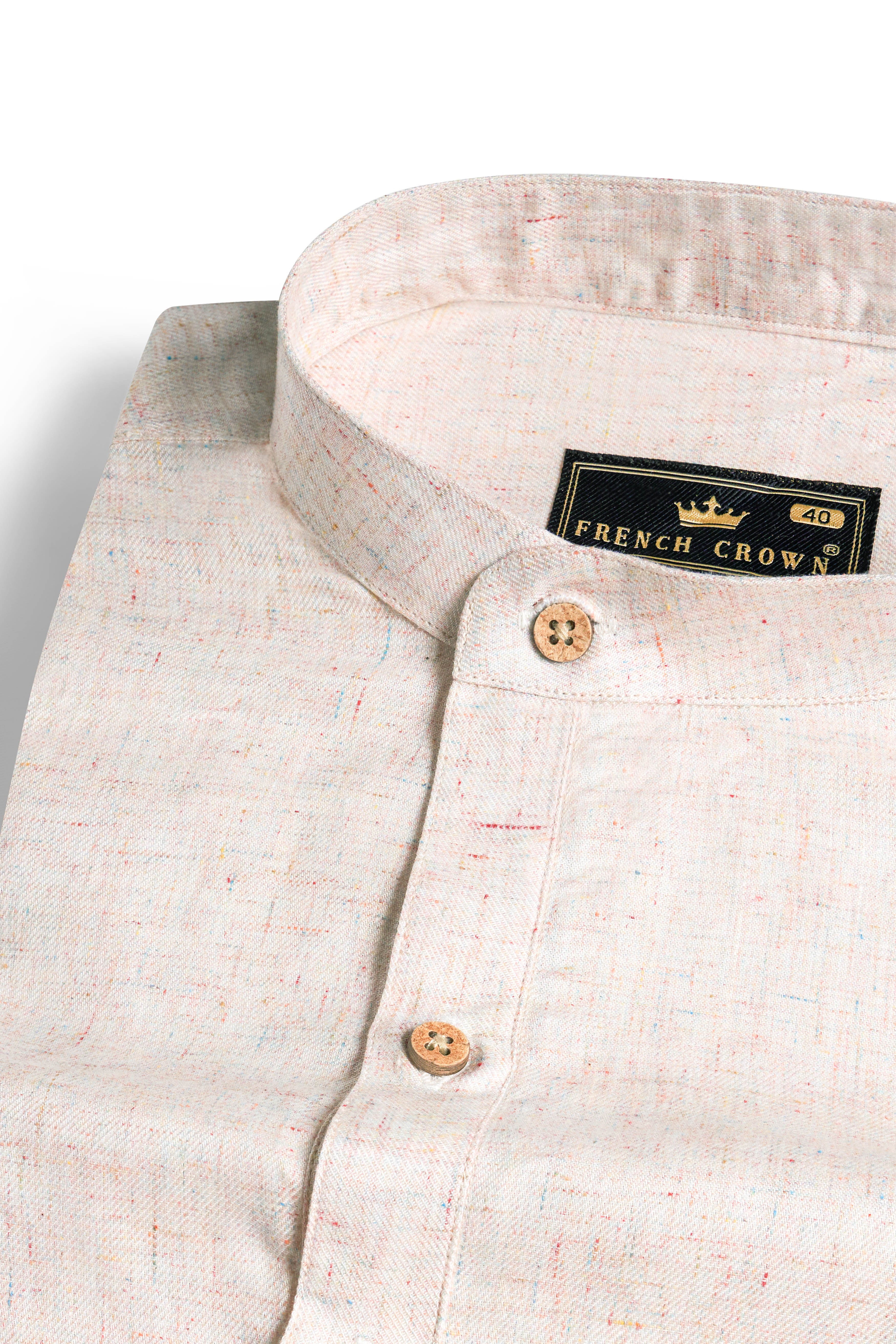 Parchment Brown Chambray Designer Kurta Shirt