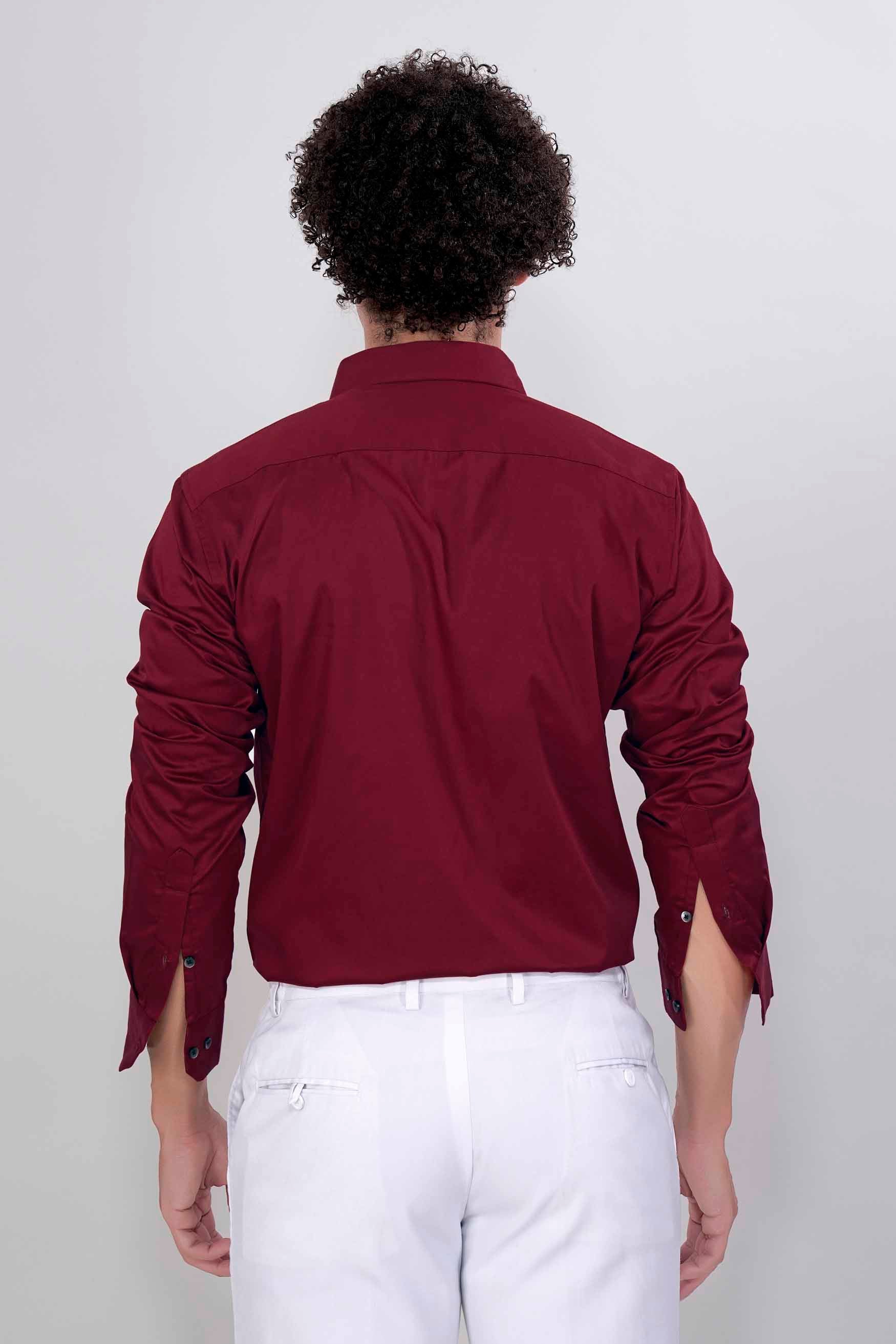 Bordeaux Red Subtle Sheen Super  Soft Premium Cotton Tuxedo Shirt