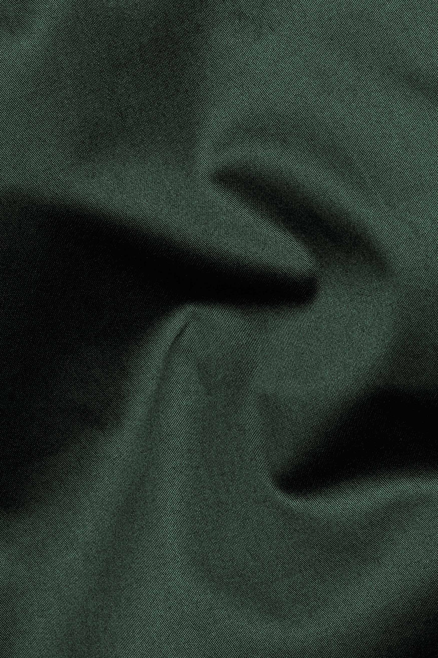 Lunar Green Subtle Sheen Super  Soft Premium Cotton Mandarin Shirt