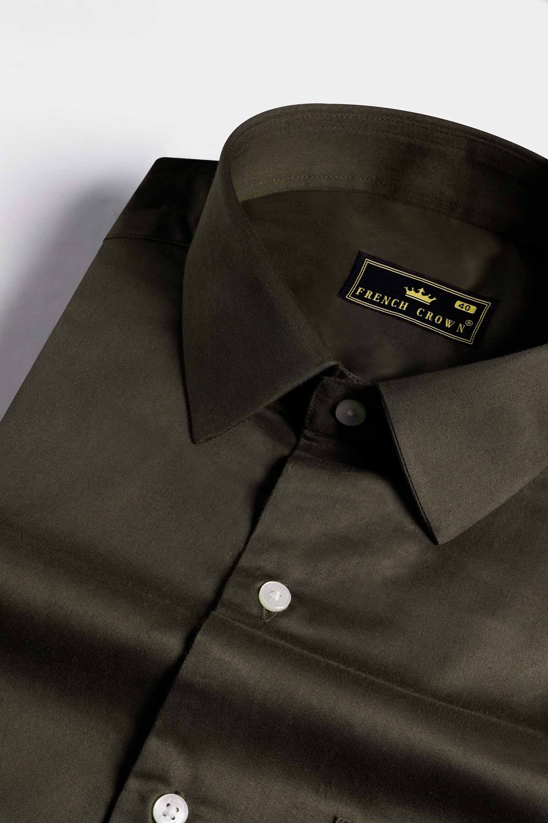 Birch Green Subtle Sheen Super  Soft Premium Cotton Shirt