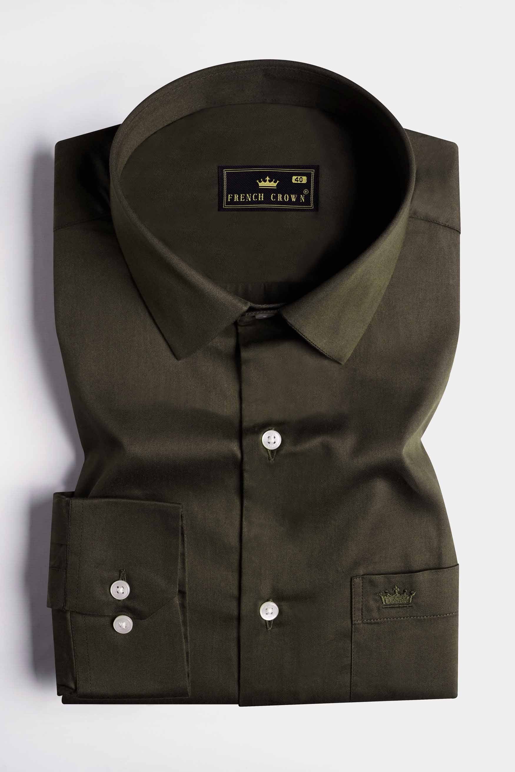 Birch Green Subtle Sheen Super  Soft Premium Cotton Shirt
