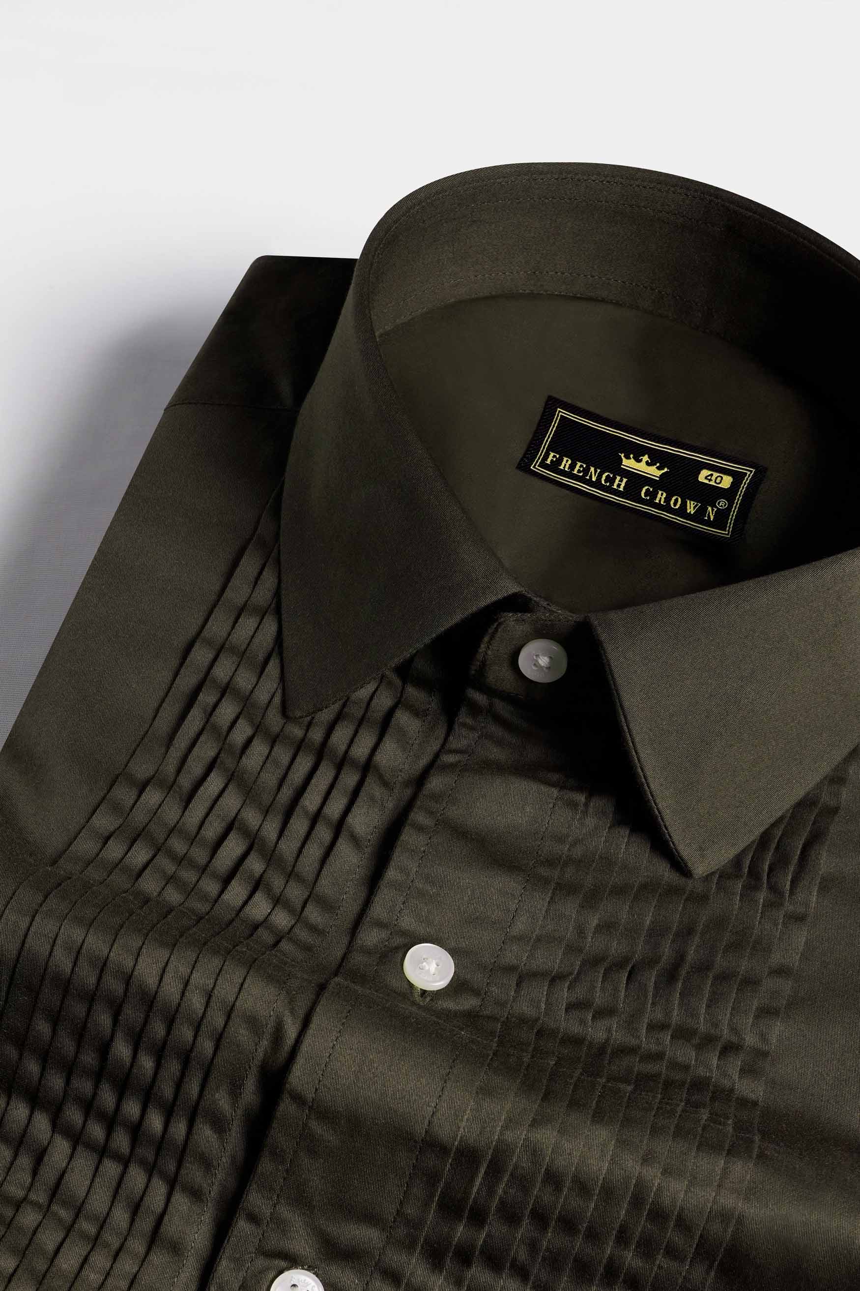 Birch Green Subtle Sheen Super  Soft Premium Cotton Tuxedo Shirt