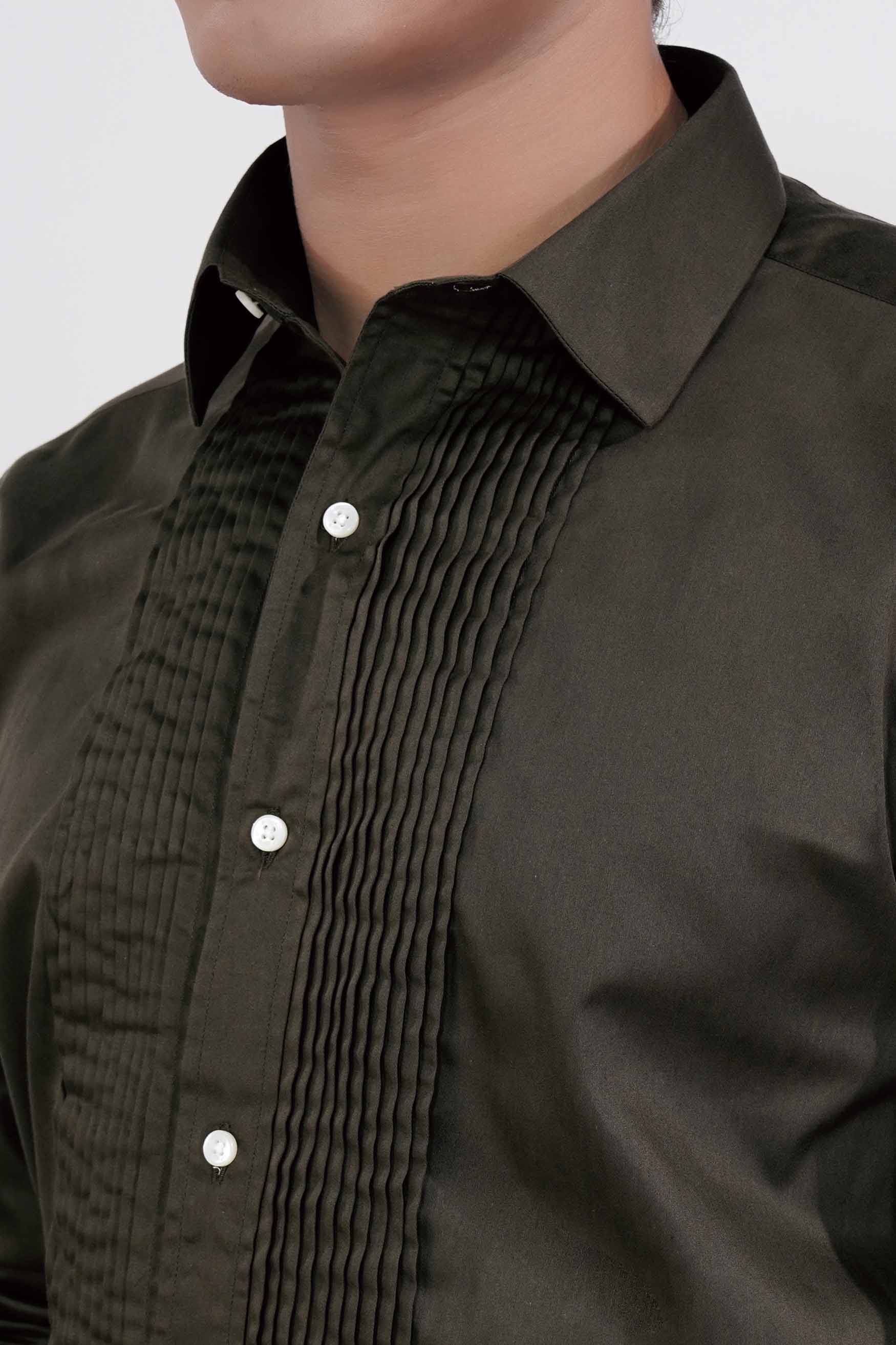 Birch Green Subtle Sheen Super  Soft Premium Cotton Tuxedo Shirt