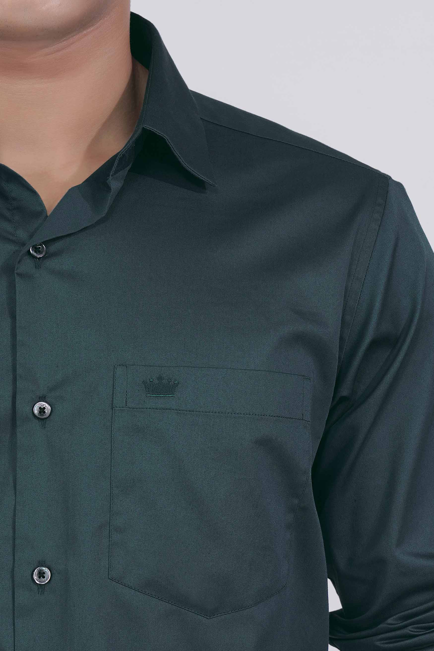 Dark Slate Green Subtle Sheen Super  Soft Premium Cotton Shirt