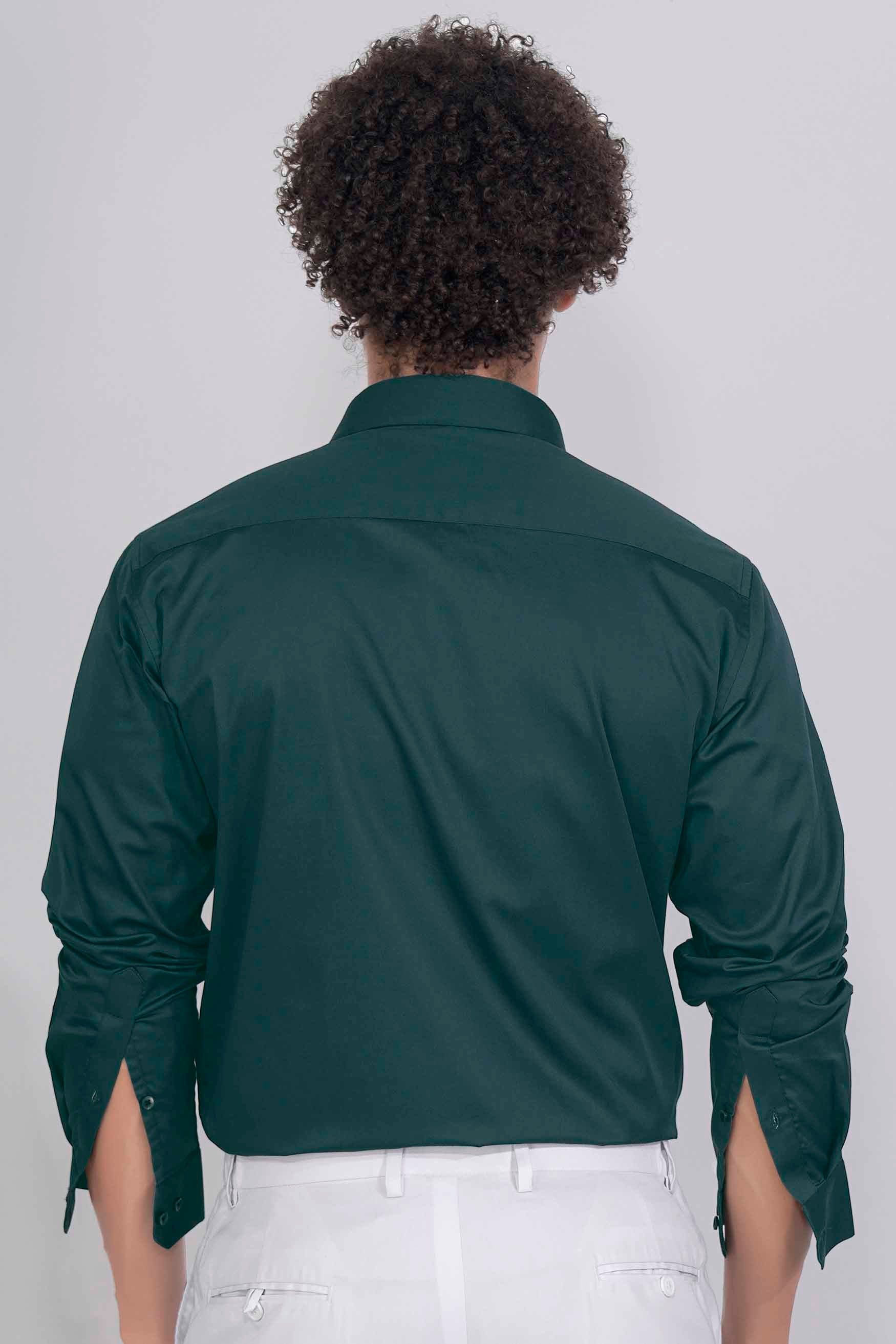 Dark Slate Green Subtle Sheen Super  Soft Premium Cotton Shirt