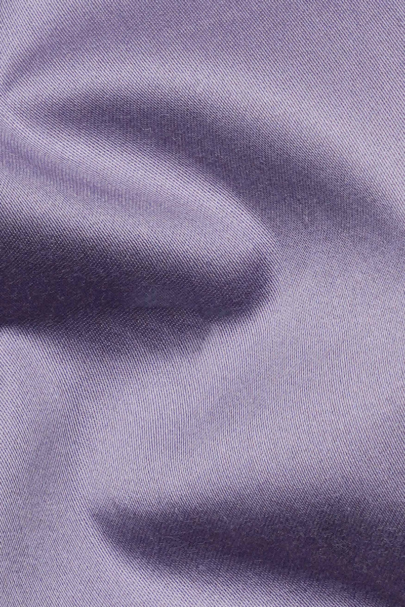 Amethyst Smoke Lavender Subtle Sheen Super Soft Premium Cotton Mandarin Shirt