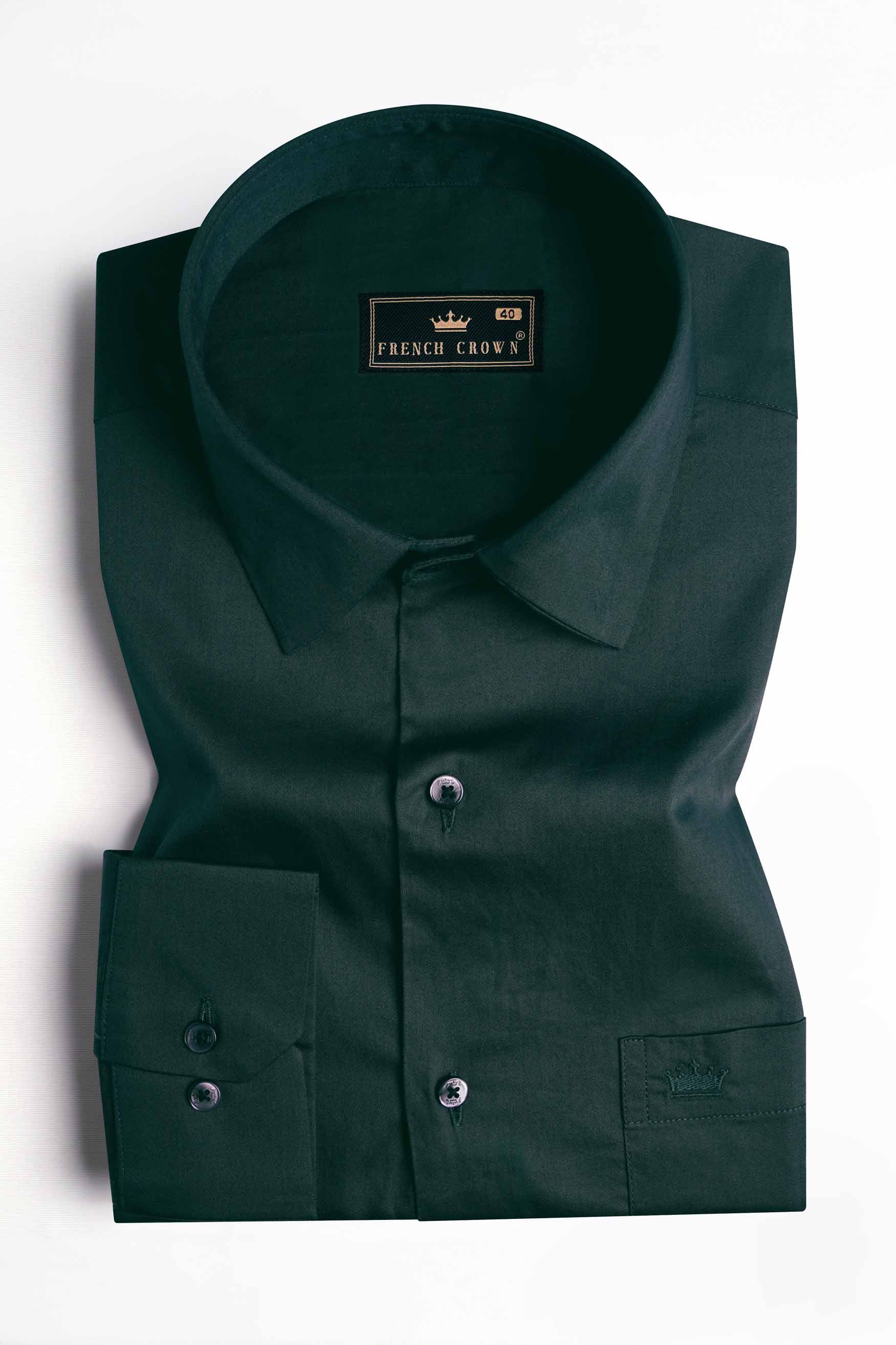 Burnham Green Subtle Sheen Super Soft Premium Cotton Shirt