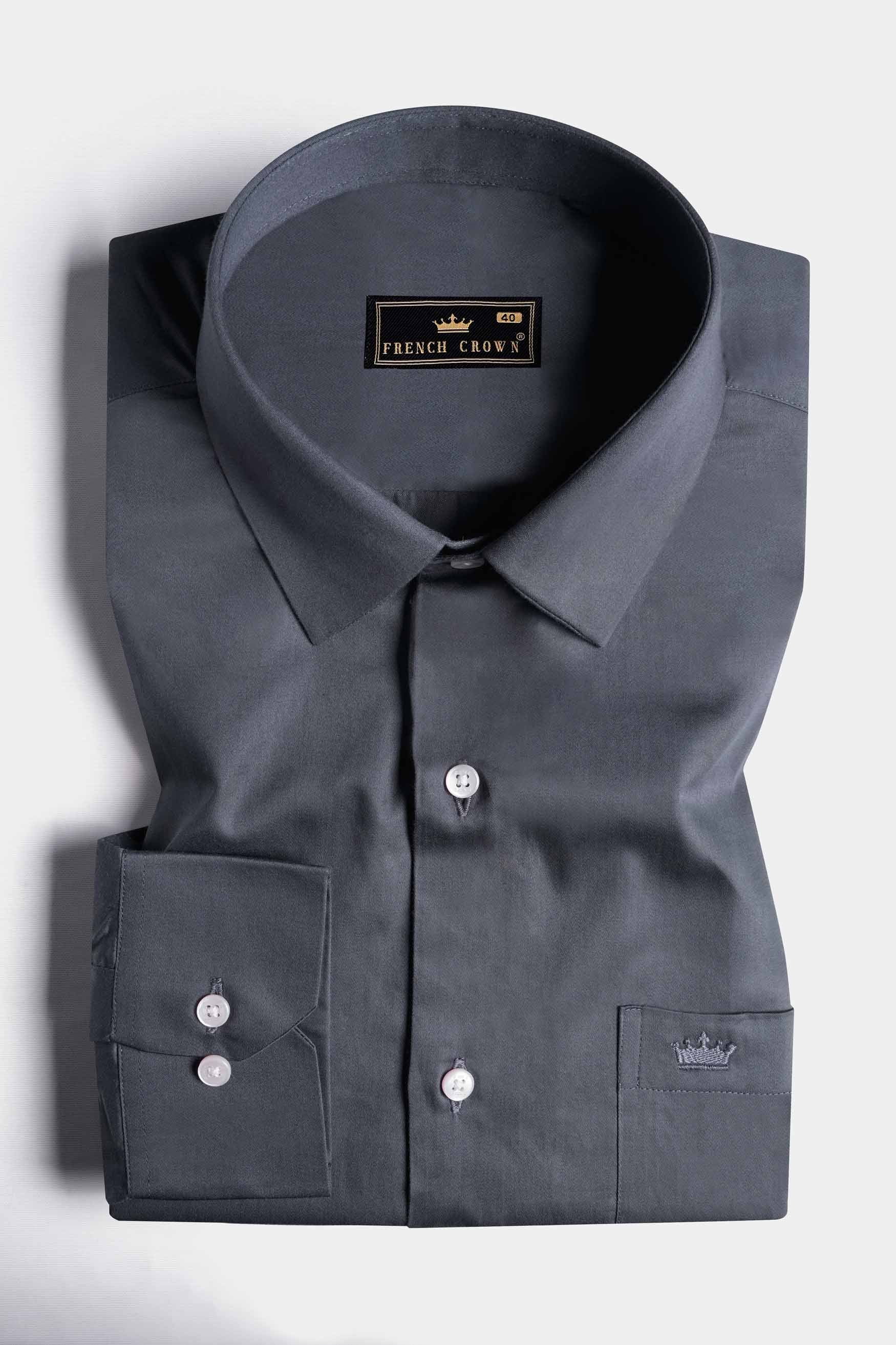 Mulled Gray Subtle Sheen Super Soft Premium Cotton Shirt