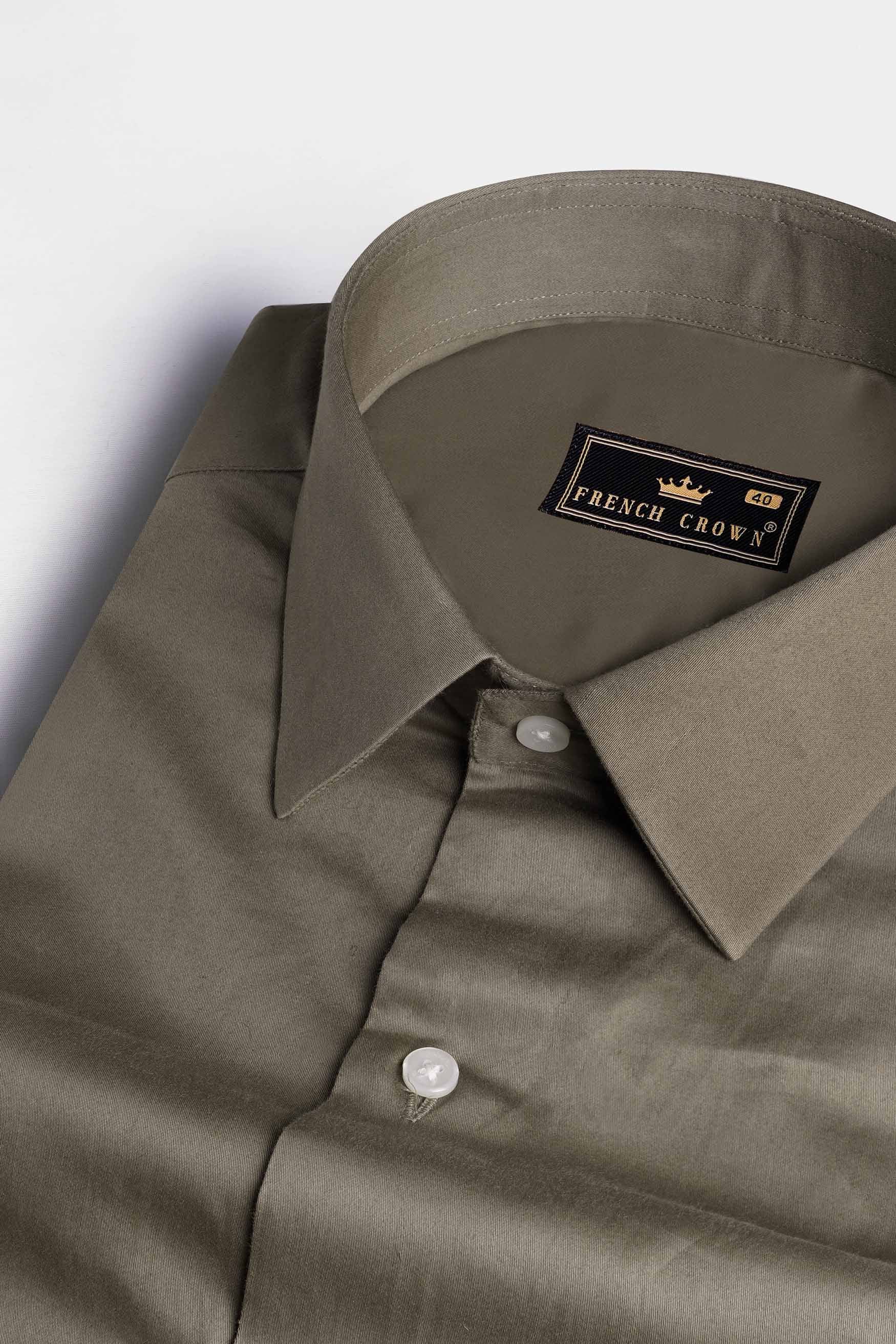 Sandstone Brown Subtle Sheen Super Soft Premium Cotton Shirt