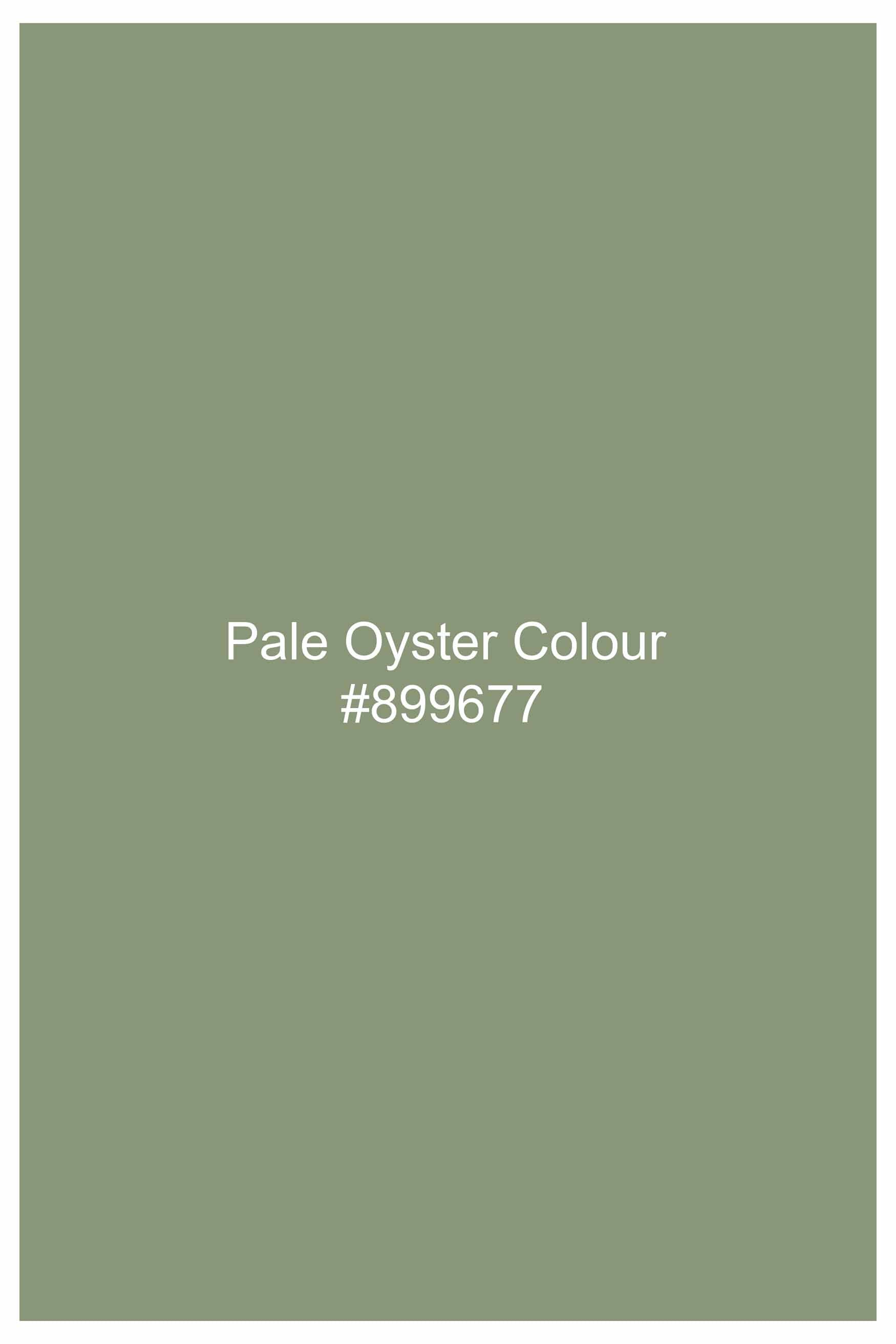 Pale Oyster Green Subtle Sheen Super Soft Premium Cotton Mandarin Shirt