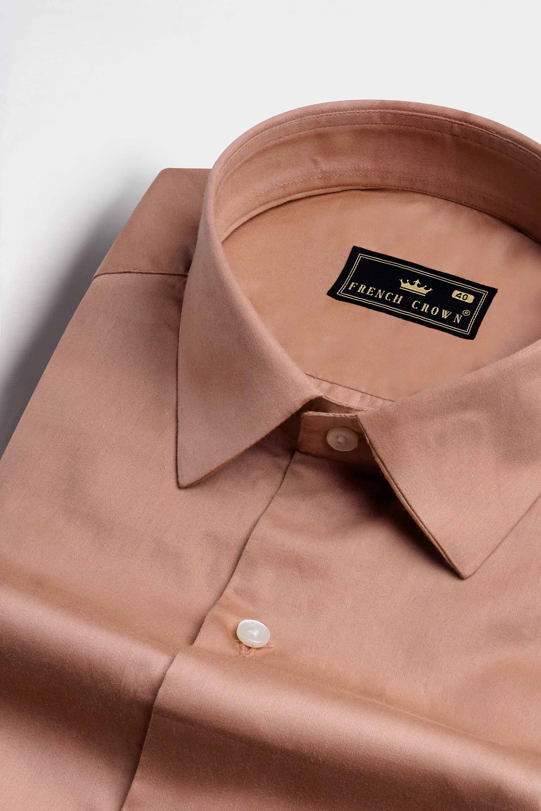Sandrift Peach Subtle Sheen Super Soft Premium Cotton Shirt