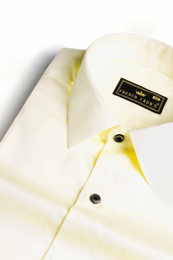 Wheatfield Cream Subtle Sheen Super Soft Premium Cotton Shirt