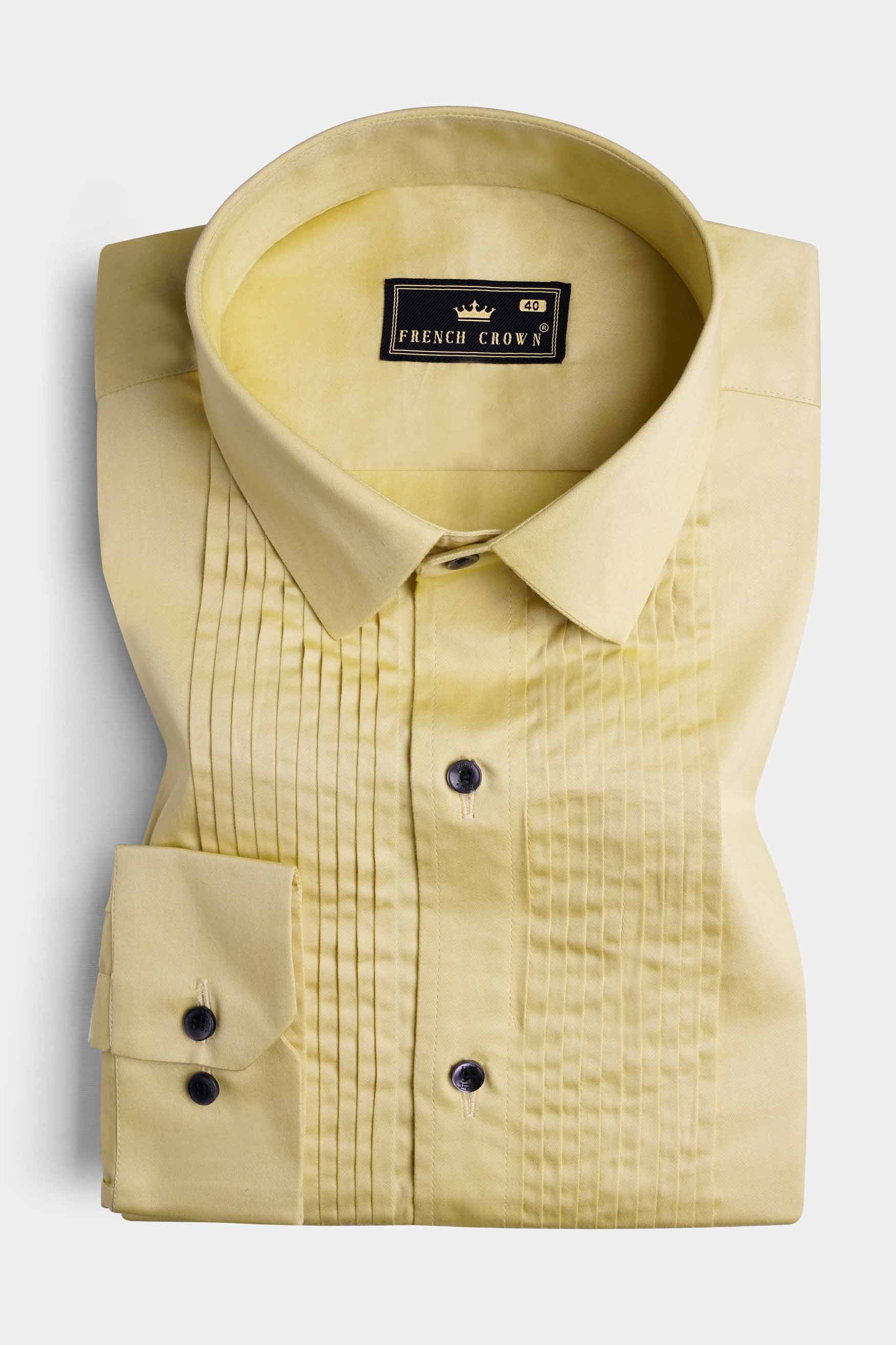 Fawn Brown Subtle Sheen Super Soft Premium Cotton Tuxedo Shirt