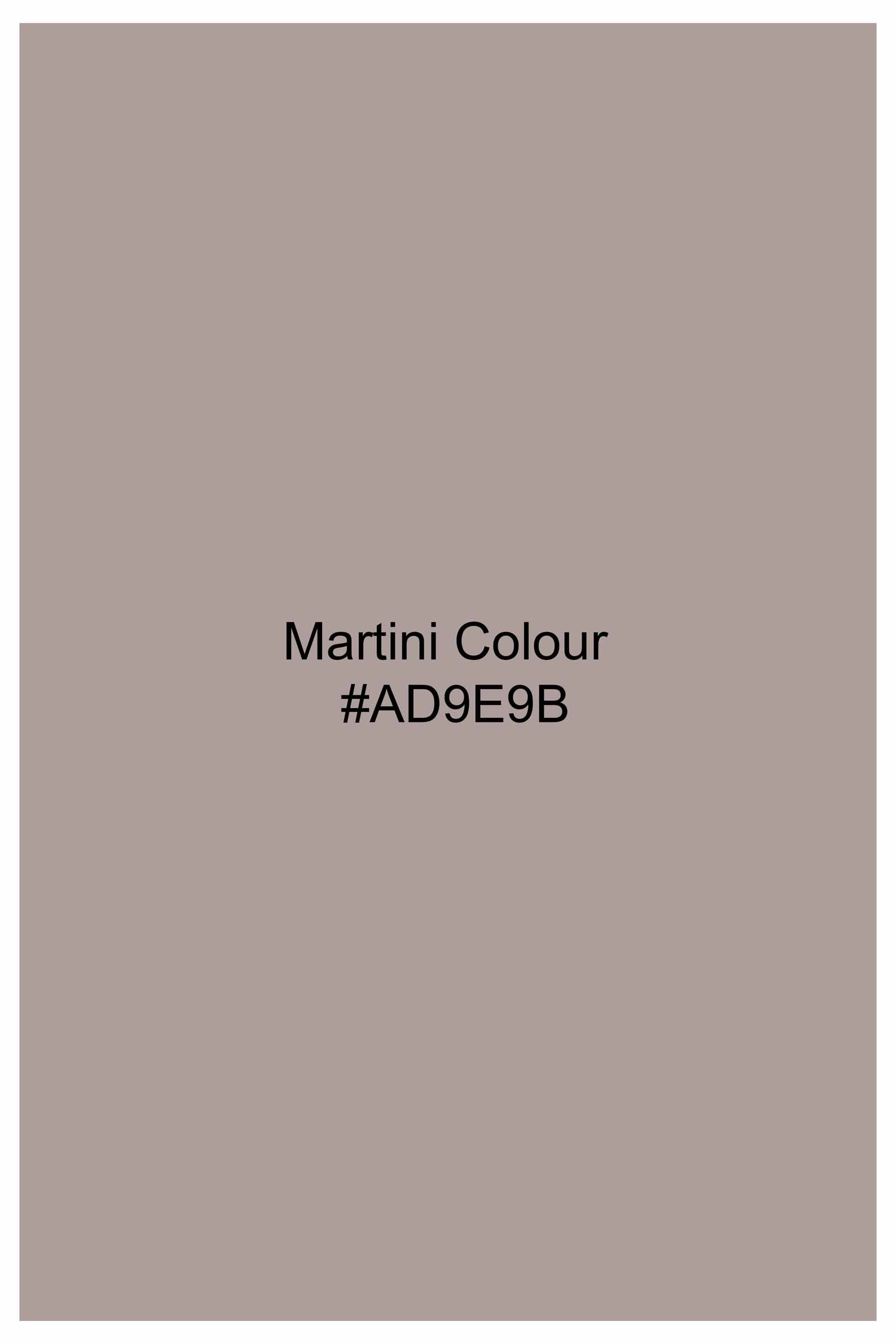 Martini Brown Subtle Sheen Super Soft Premium Cotton Mandarin Shirt