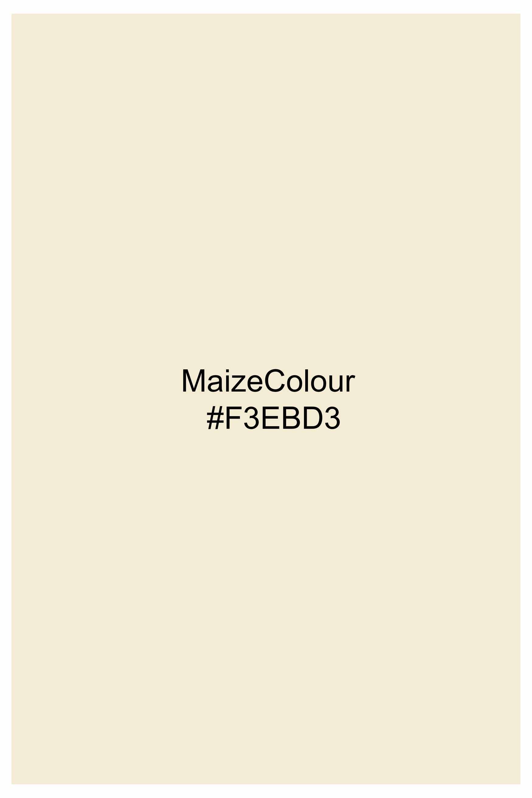 Maize Beige Subtle Sheen Super Soft Premium Cotton Mandarin Shirt