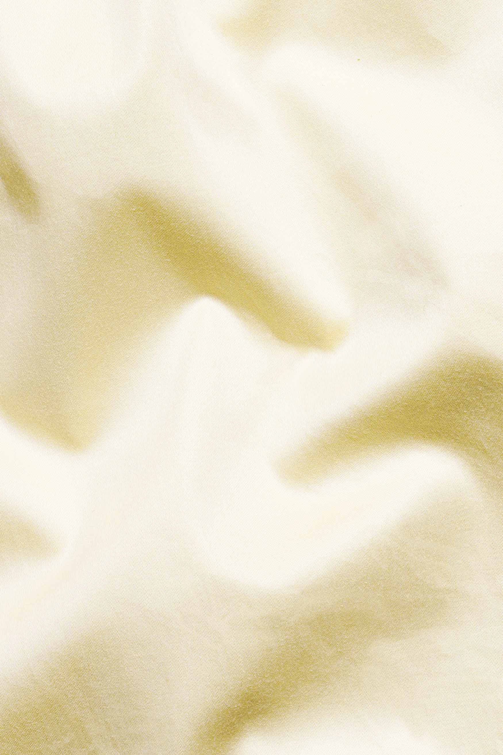 Maize Beige Subtle Sheen Super Soft Premium Cotton Mandarin Shirt