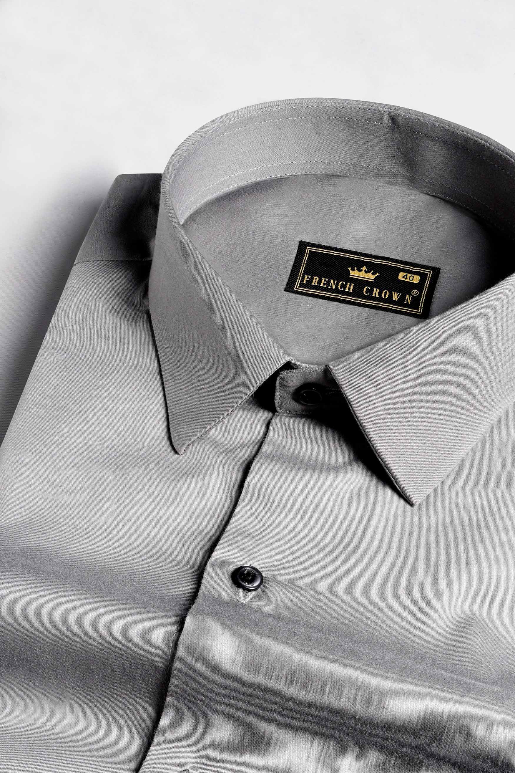 Chalice Gray Subtle Sheen Super Soft Premium Cotton Shirt