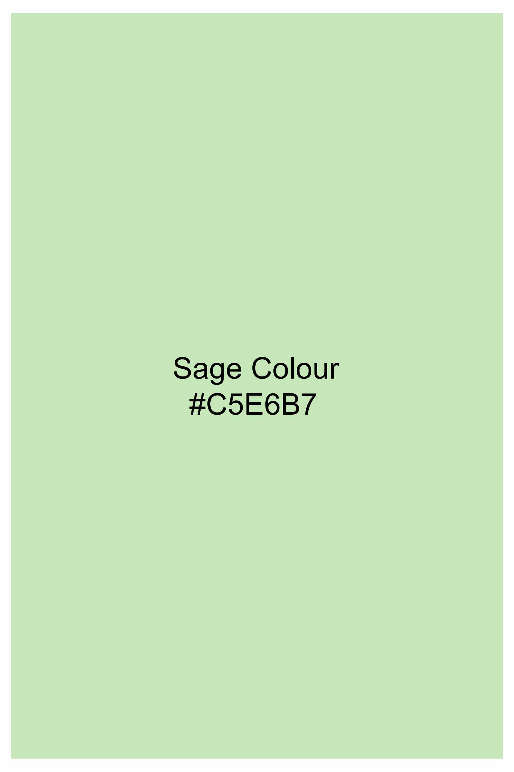 Sage Green Subtle Sheen Super Soft Premium Cotton Mandarin Shirt